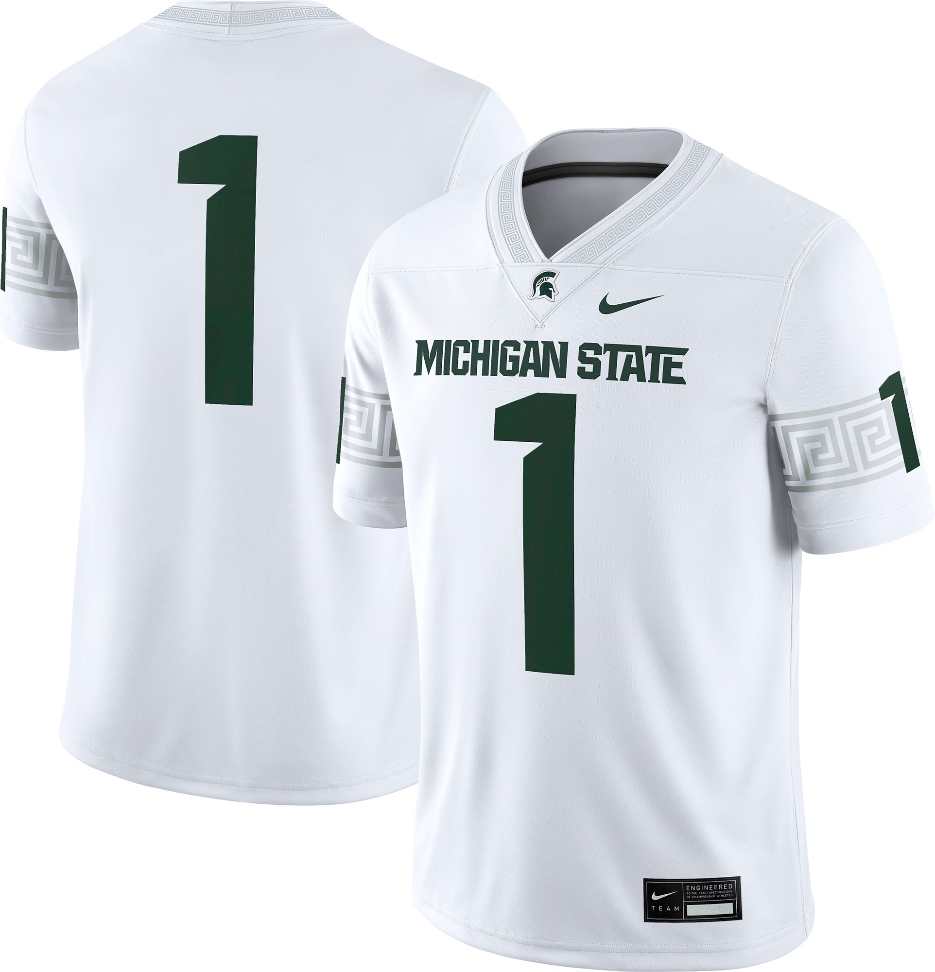 Nike Men's Michigan State Spartans #1 White Dri-FIT Replica Football Game Jersey product image