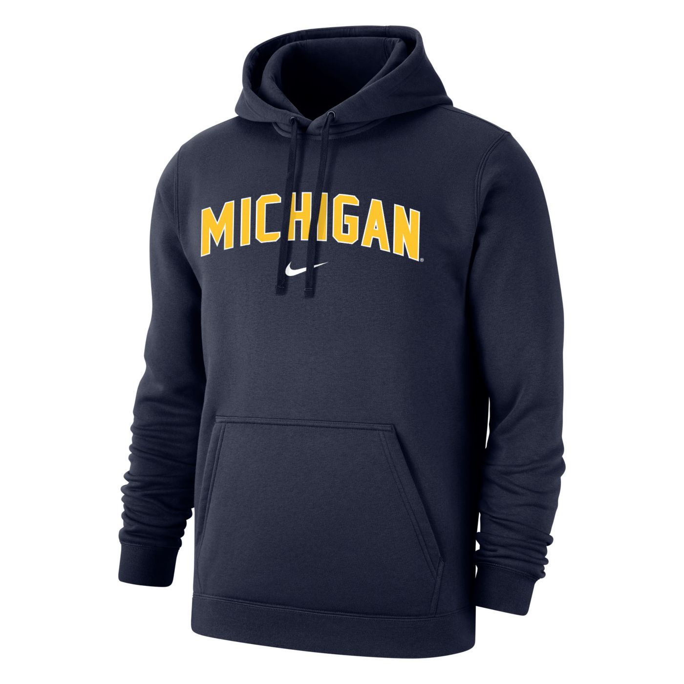 Nike Men s Michigan Wolverines Maize Club Fleece Wordmark Pullover Hoodie Dick s Sporting Goods