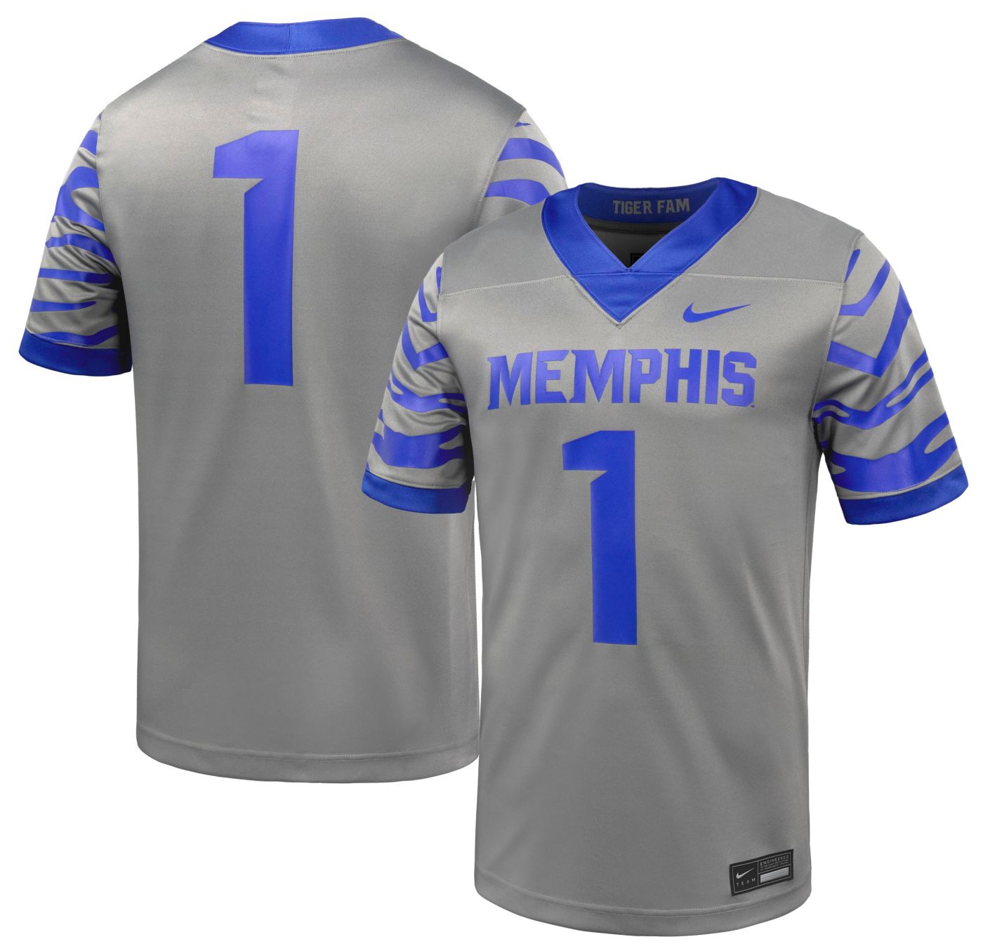 Nike Men s Memphis Tigers 1 Grey Replica Home Football Jersey Dick s Sporting Goods