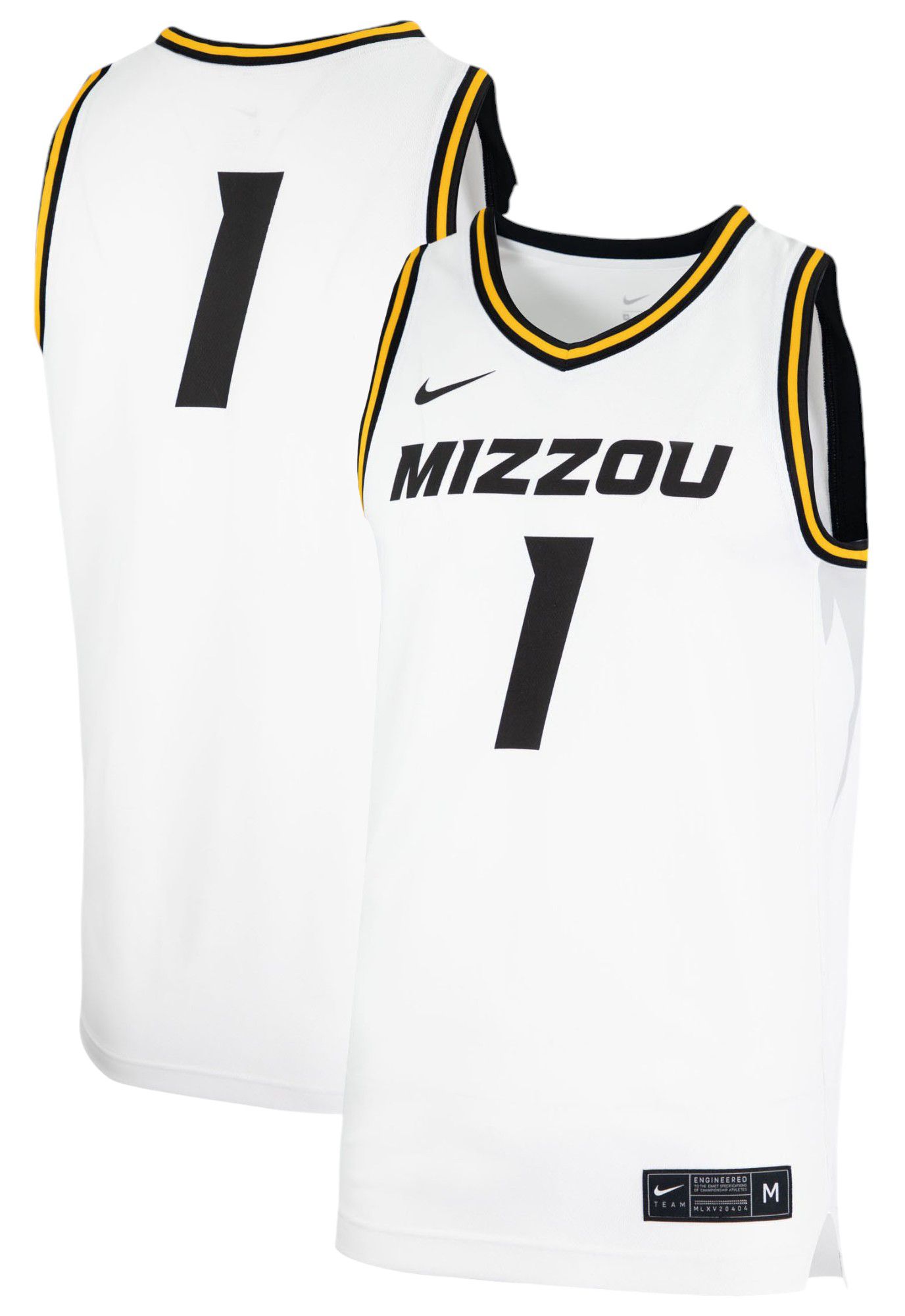Nike Men's Missouri Tigers White Replica Basketball Jersey product image