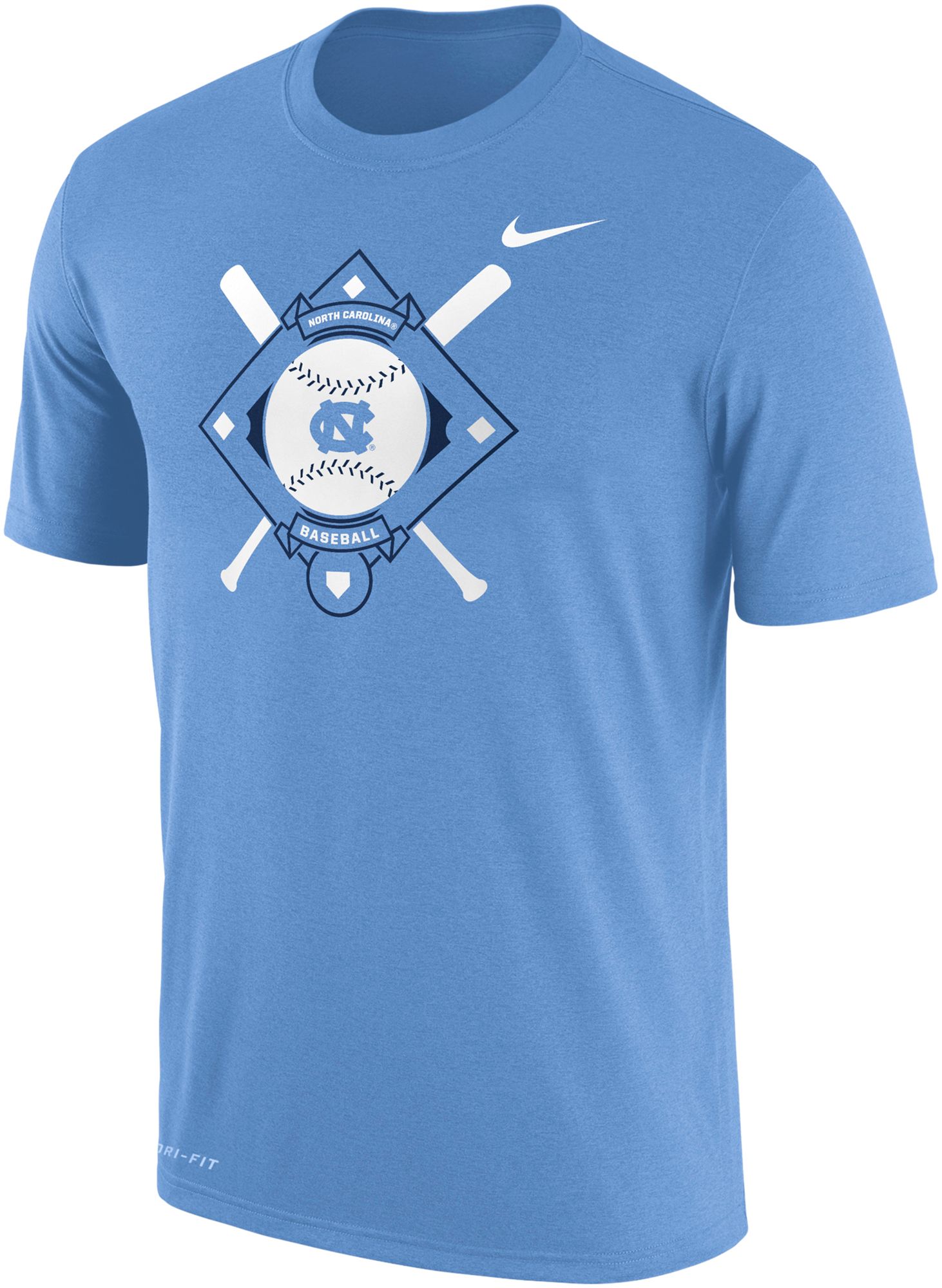 Nike Men's North Carolina Tar Heels Carolina Blue Dri-FIT Baseball Plate T-Shirt