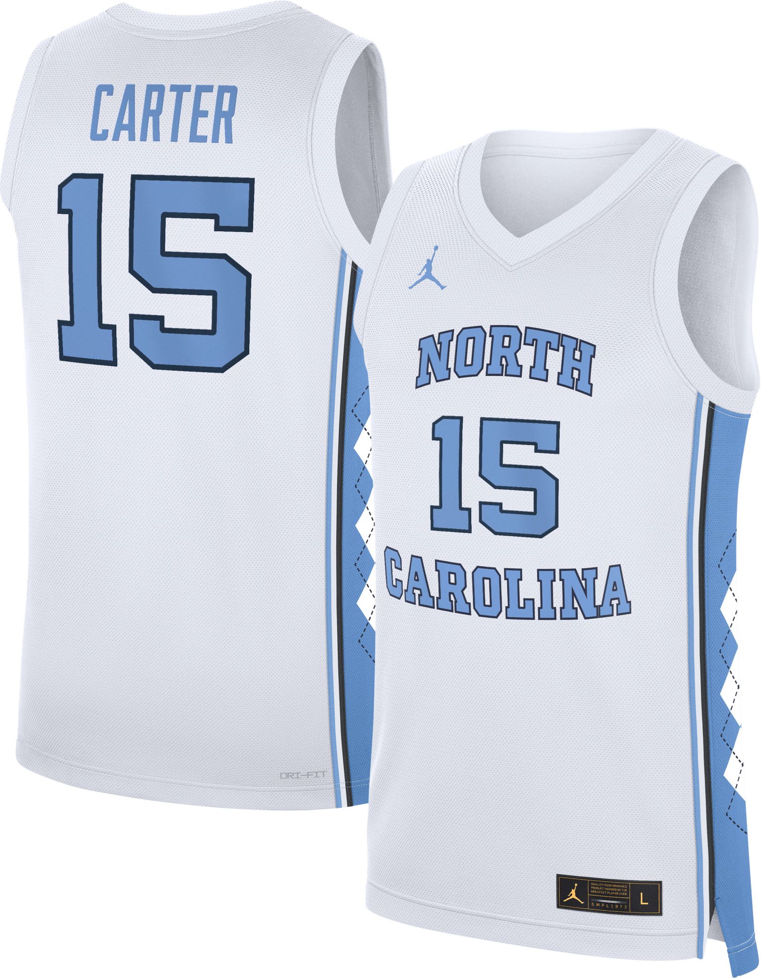 Jordan Men's North Carolina Tar Heels Vince Carter #15 White Jersey product image