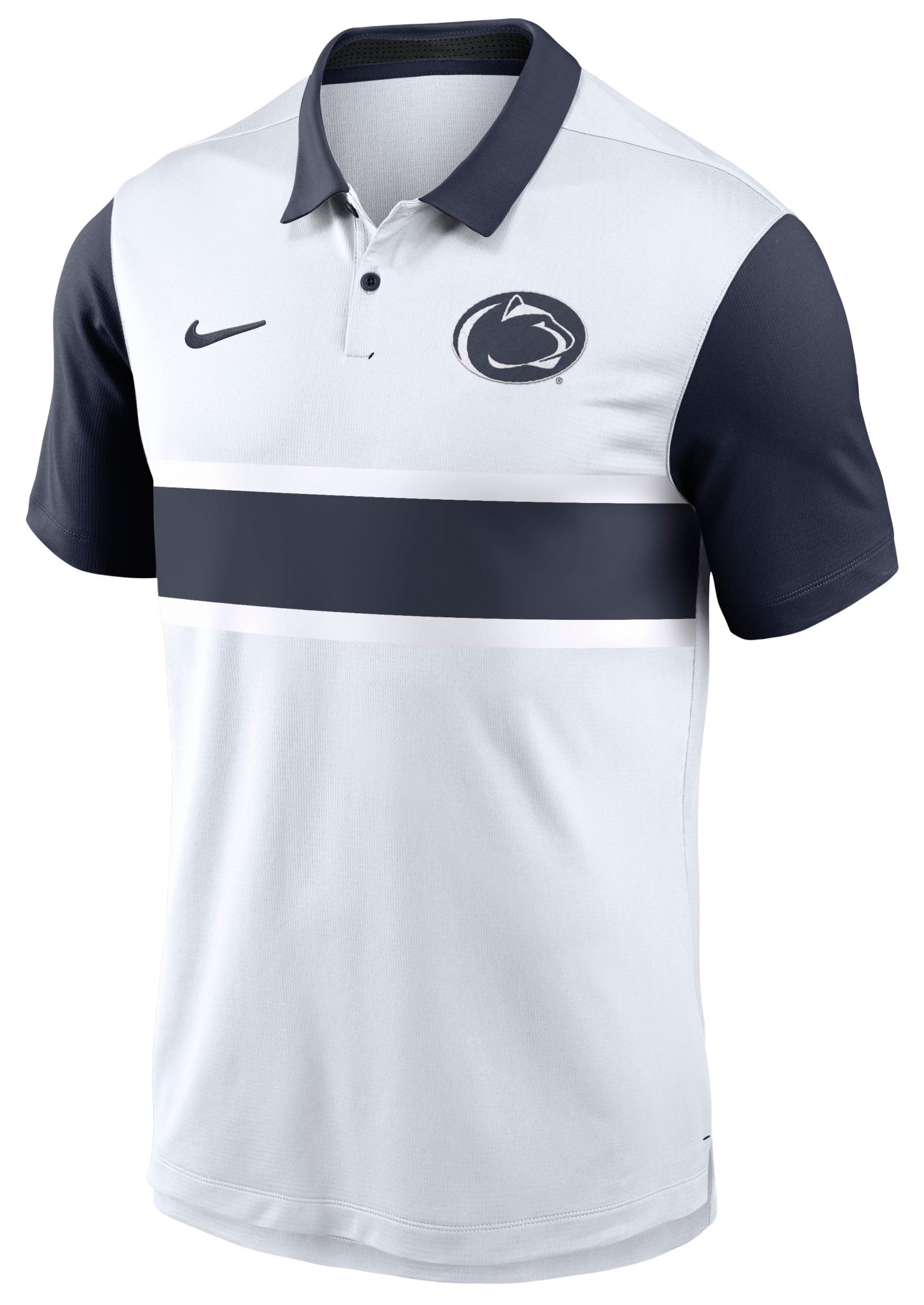 Nike Men's Penn State Nittany Lions White/Navy Campus Patterned Polo product image