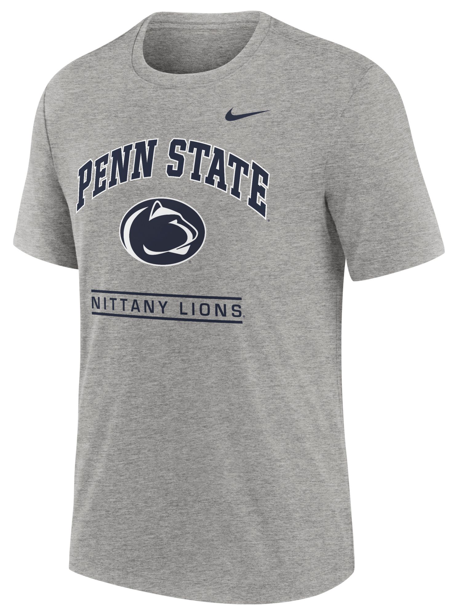 Nike Men's Penn State Nittany Lions Grey Tri-Blend Arch Wordmark T-Shirt product image