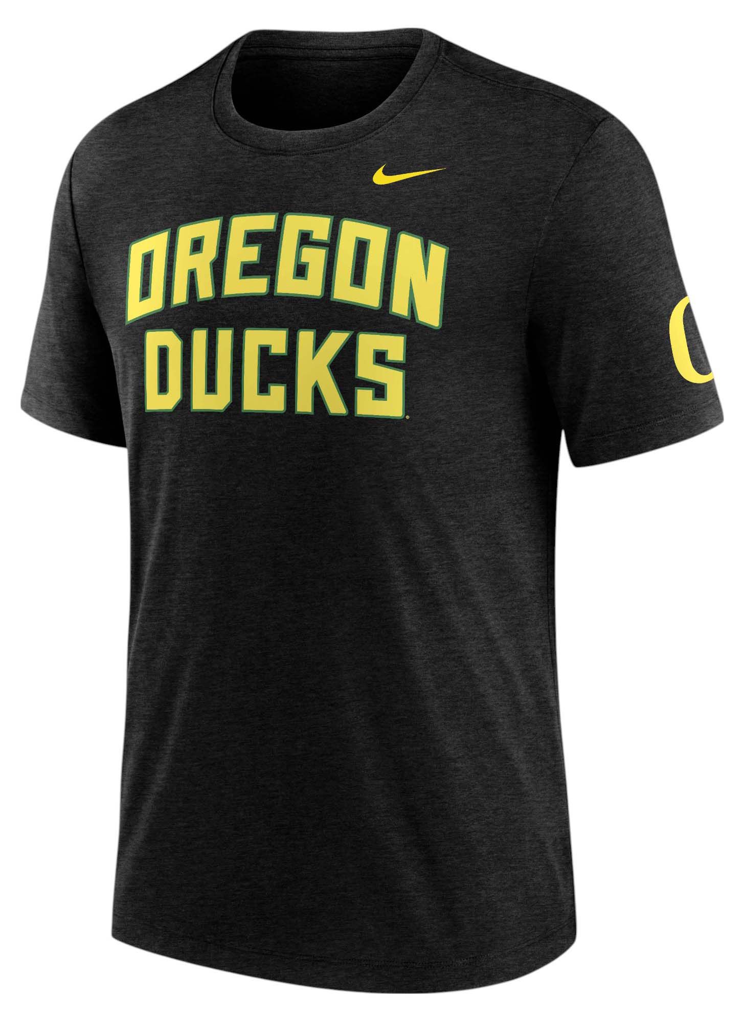 Nike Men's Oregon Ducks Black Heather Tri-Blend Logo T-Shirt product image