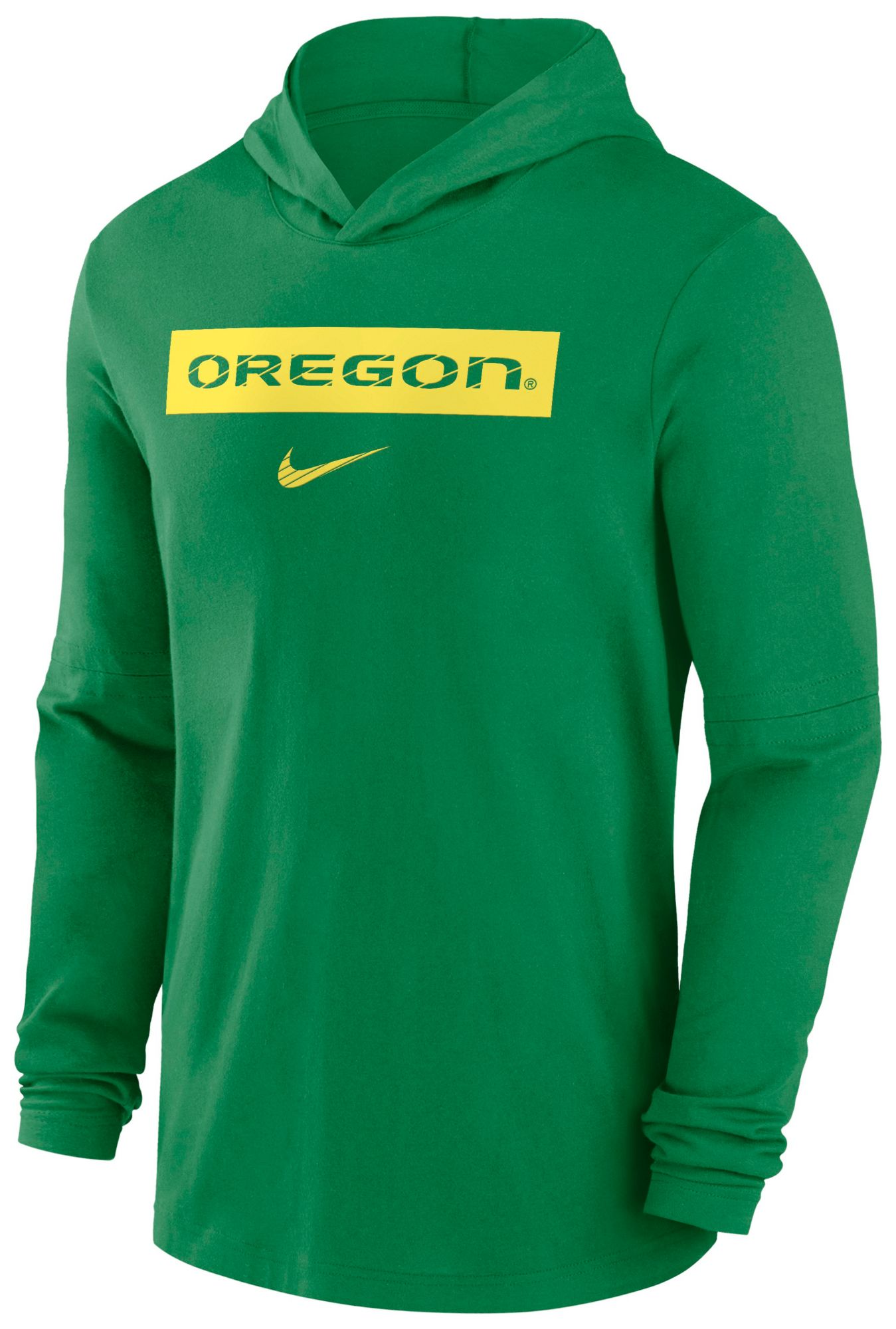 Nike Men's Oregon Ducks Green Dri-FIT Lightweight Hooded Long Sleeve T-Shirt product image