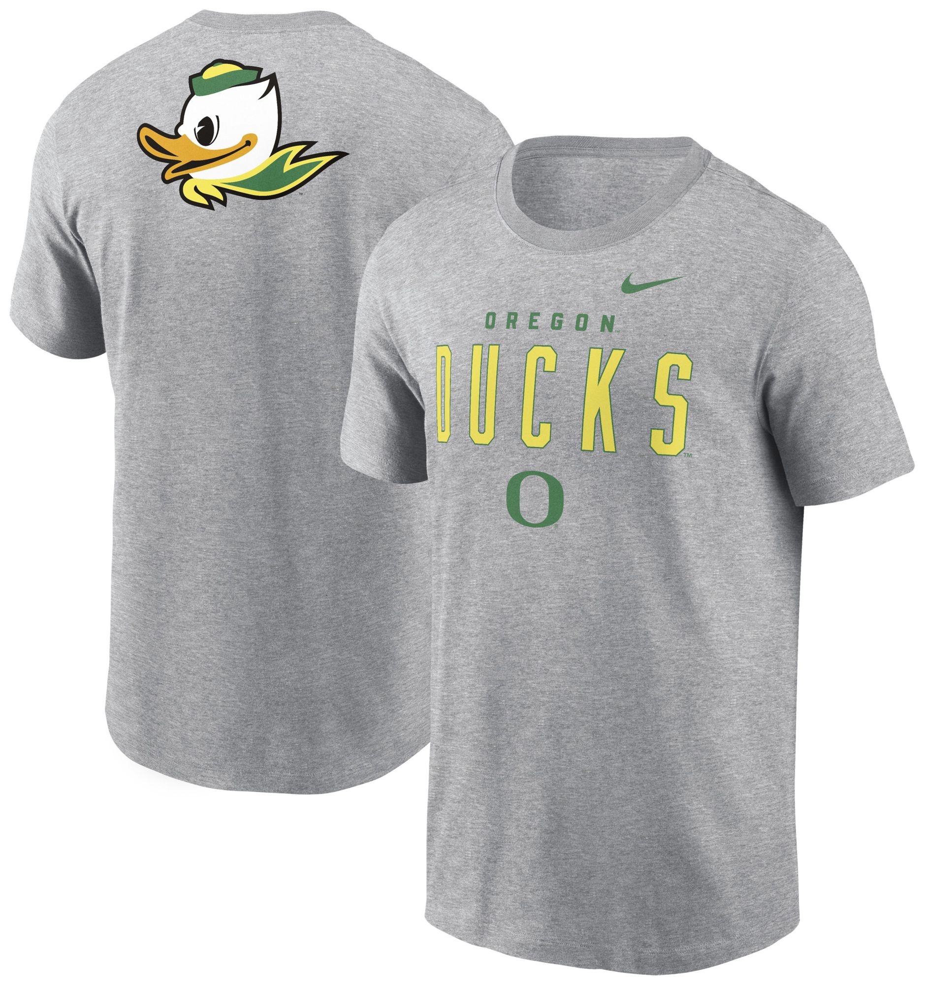 Nike Men's Oregon Ducks Dark Grey Heather Double Hit Logo T-Shirt product image