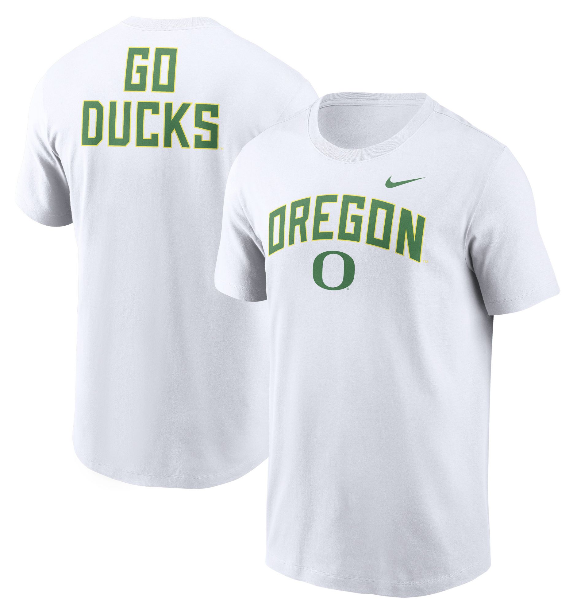 Nike Men's Oregon Ducks White Double Hit Wordmark T-Shirt product image