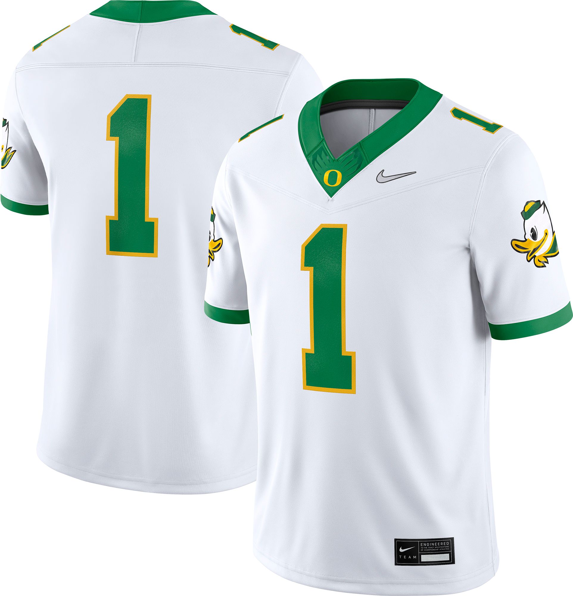 Nike Men's Oregon Ducks #1 White Dri-FIT Replica Alternate Football Game Jersey product image