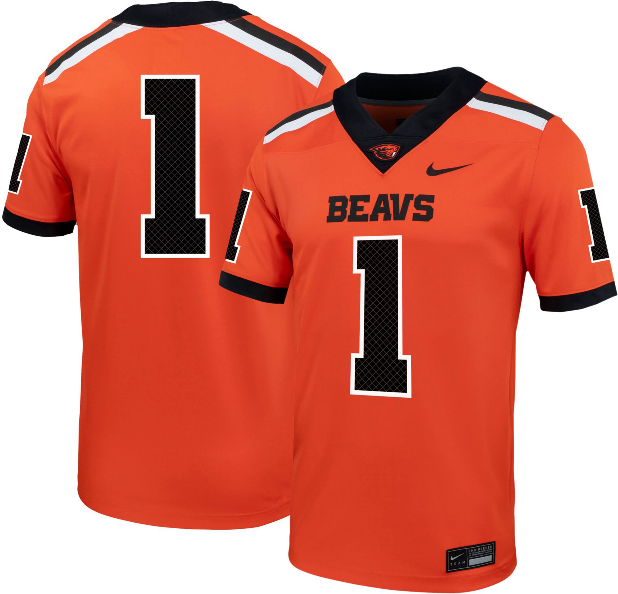 Nike Men's Oregon State Beavers #1 Orange Alternate Replica Football Jersey product image