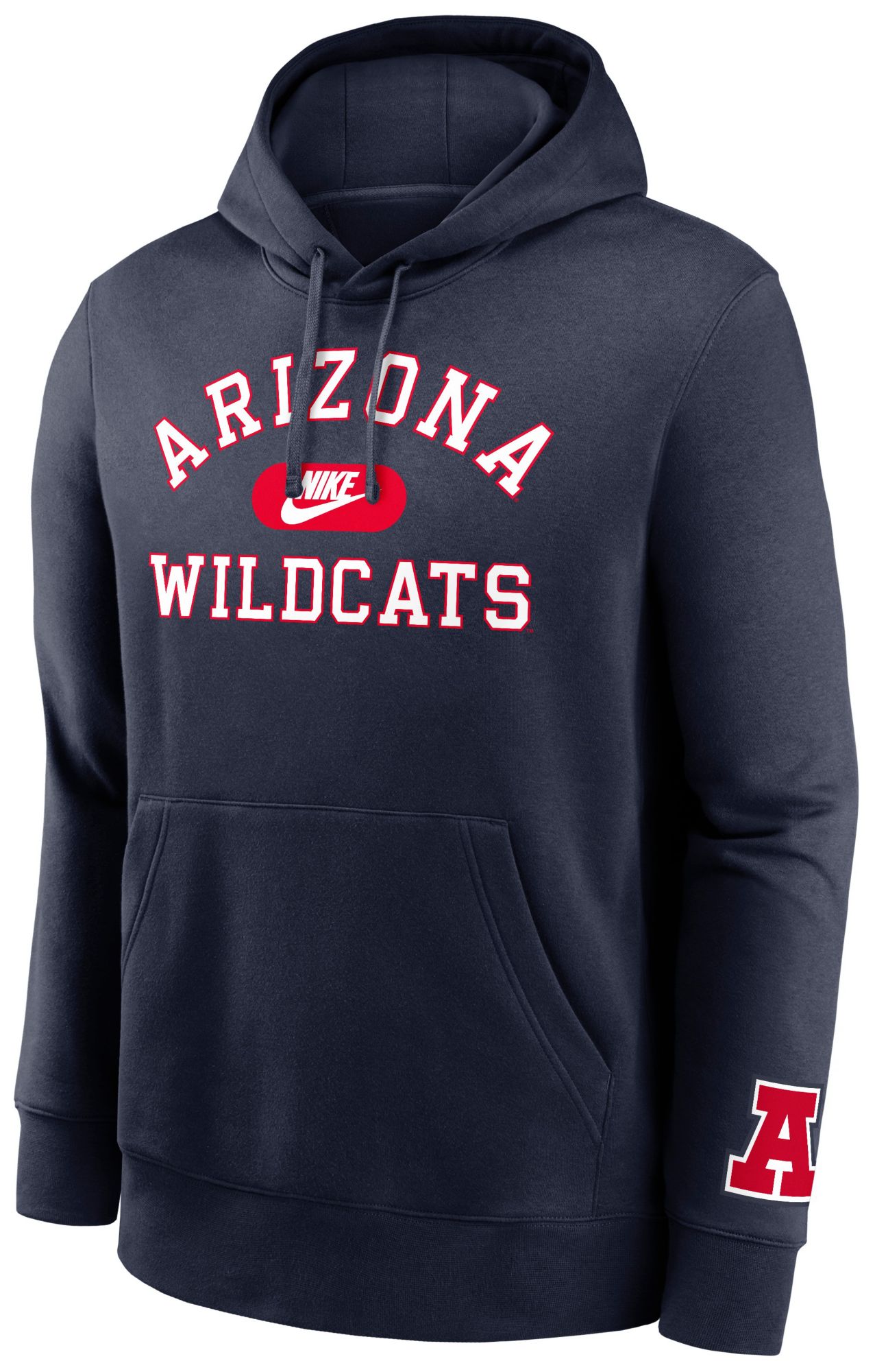 Nike Men's Arizona Wildcats Navy Club Fleece Retro Double-Hit Pullover Hoodie product image