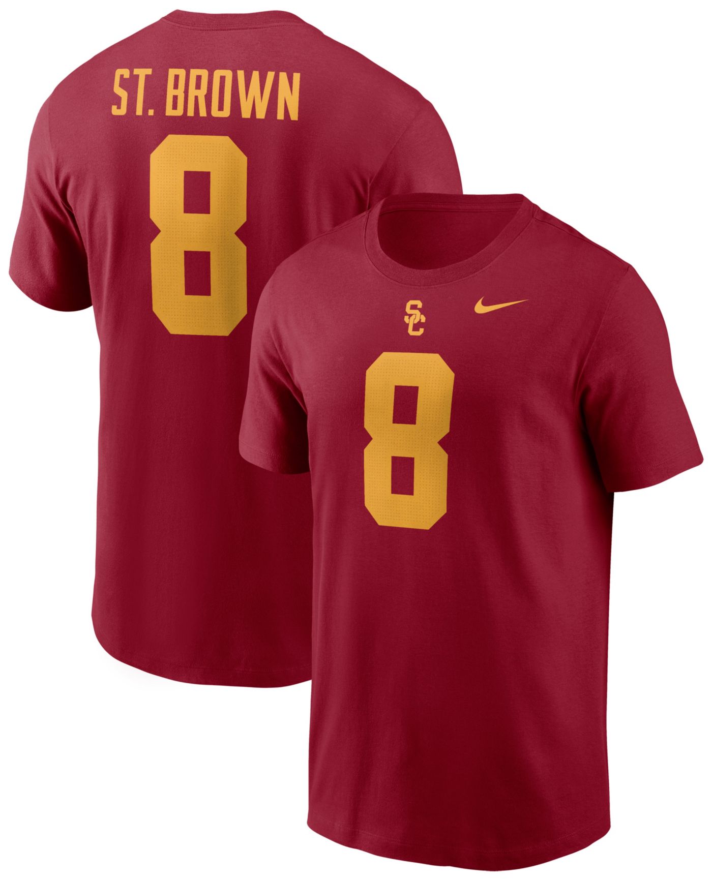 Nike Men s USC Trojans Amon Ra St. Brown 8 Cardinal Jersey T Shirt XL Red