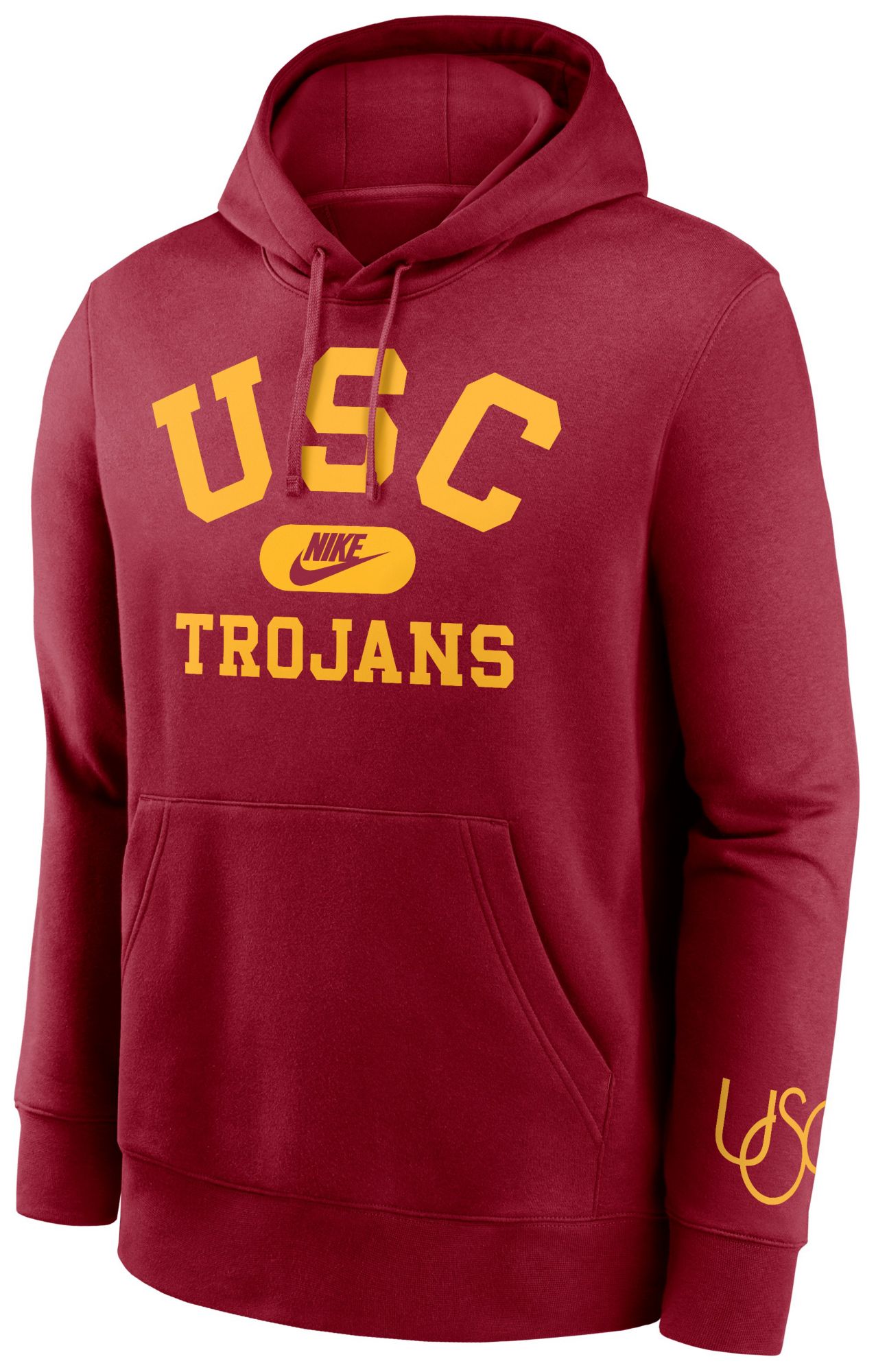 Nike Men's USC Trojans Cardinal Club Fleece Retro Double-Hit Pullover Hoodie product image