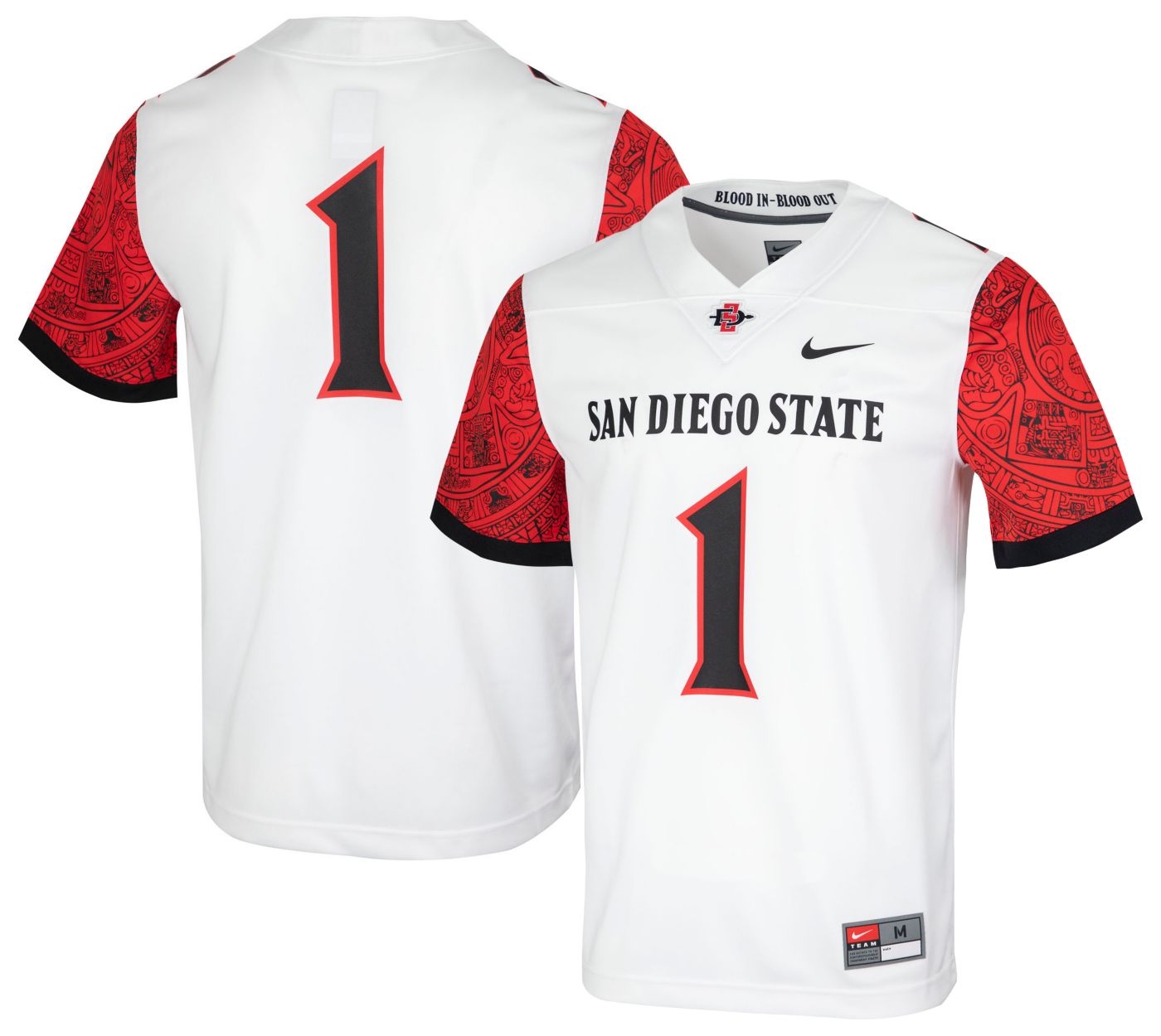 Nike Men s San Diego State Aztecs 1 White Replica Home Football Jersey Dick s Sporting Goods