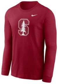 Nike Men's Stanford Cardinal Cardinal Core Cotton Logo Long Sleeve T ...