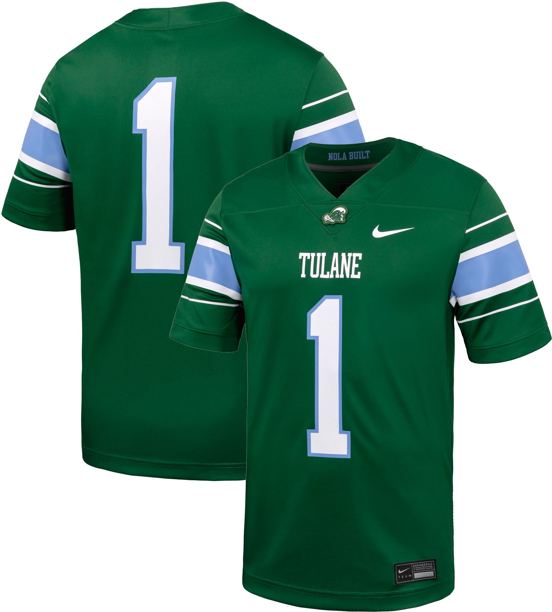 Nike Men's Tulane Green Wave #1 Green Replica Home Football Jersey product image