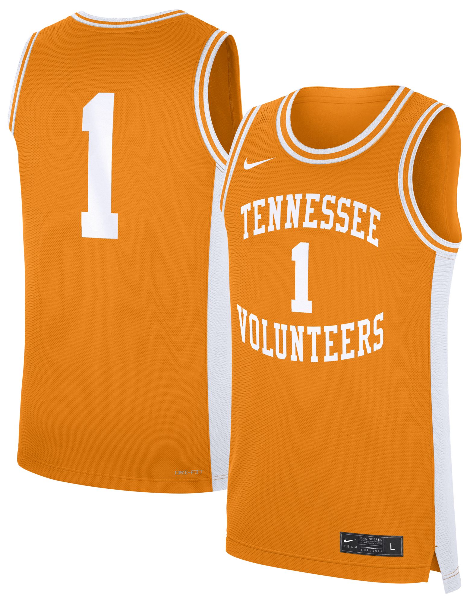 Nike Men's Tennessee Volunteers Tennessee Orange Replica Basketball Jersey product image