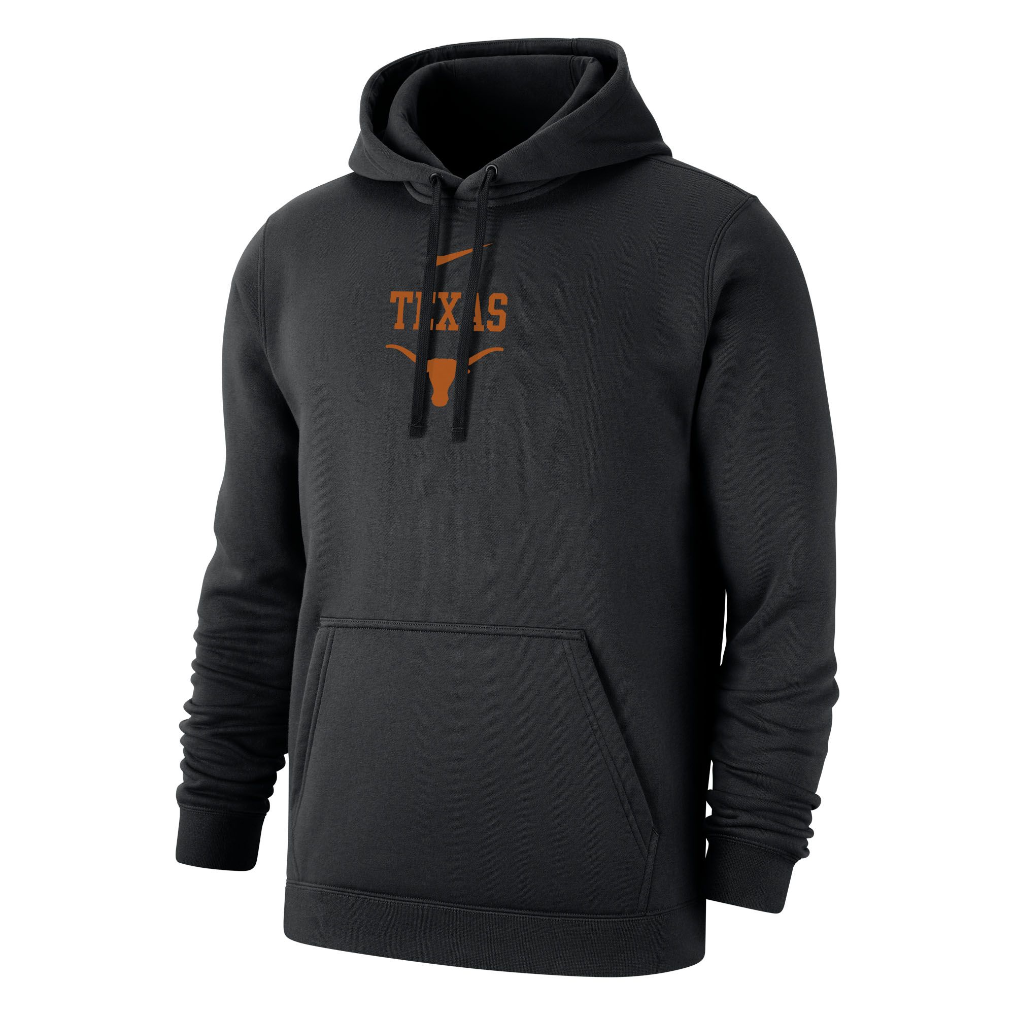 Nike Men's Texas Longhorns Black Club Fleece Wordmark Pullover Hoodie