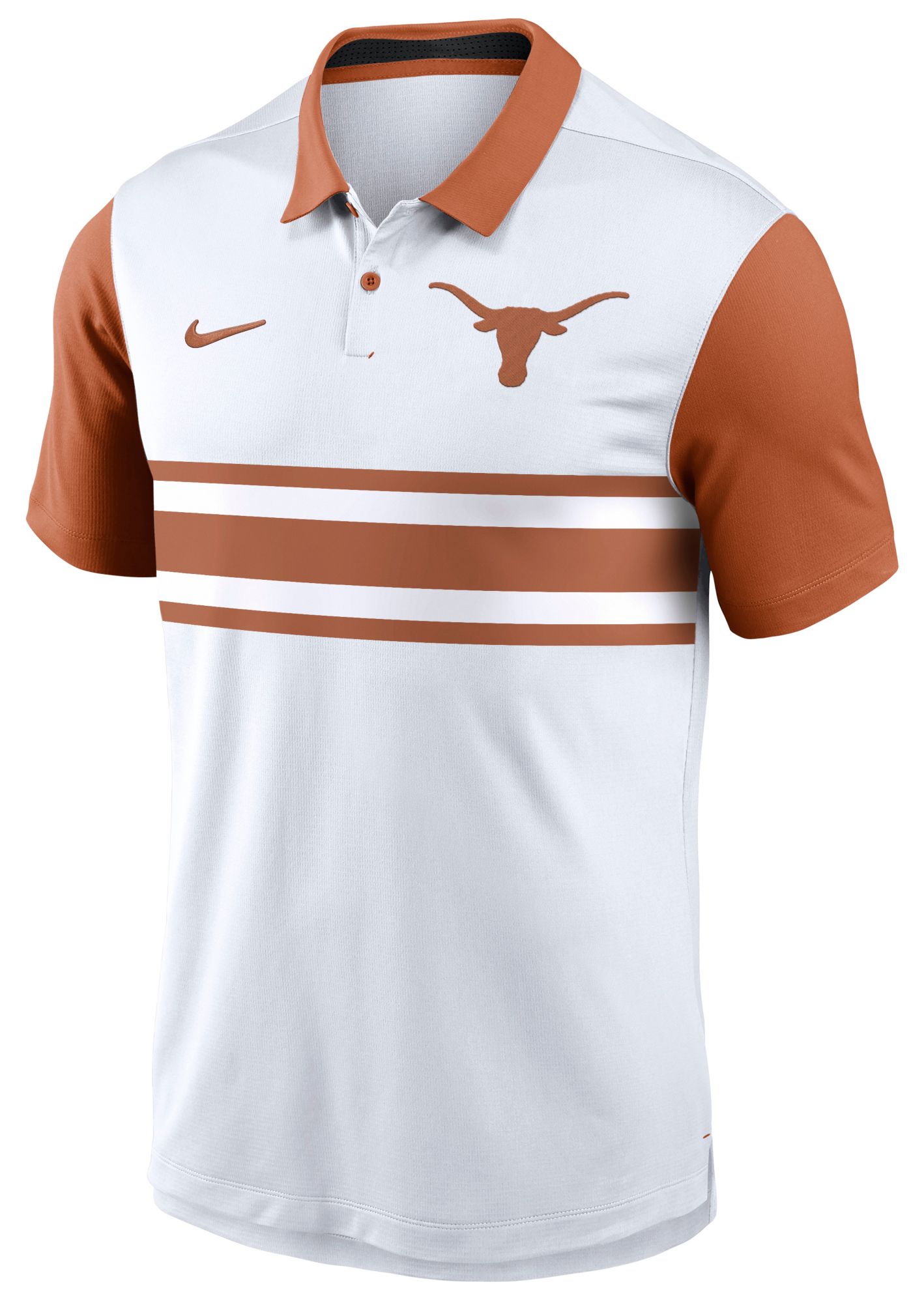 Nike Men's Texas Longhorns White/Orange Campus Patterned Polo product image