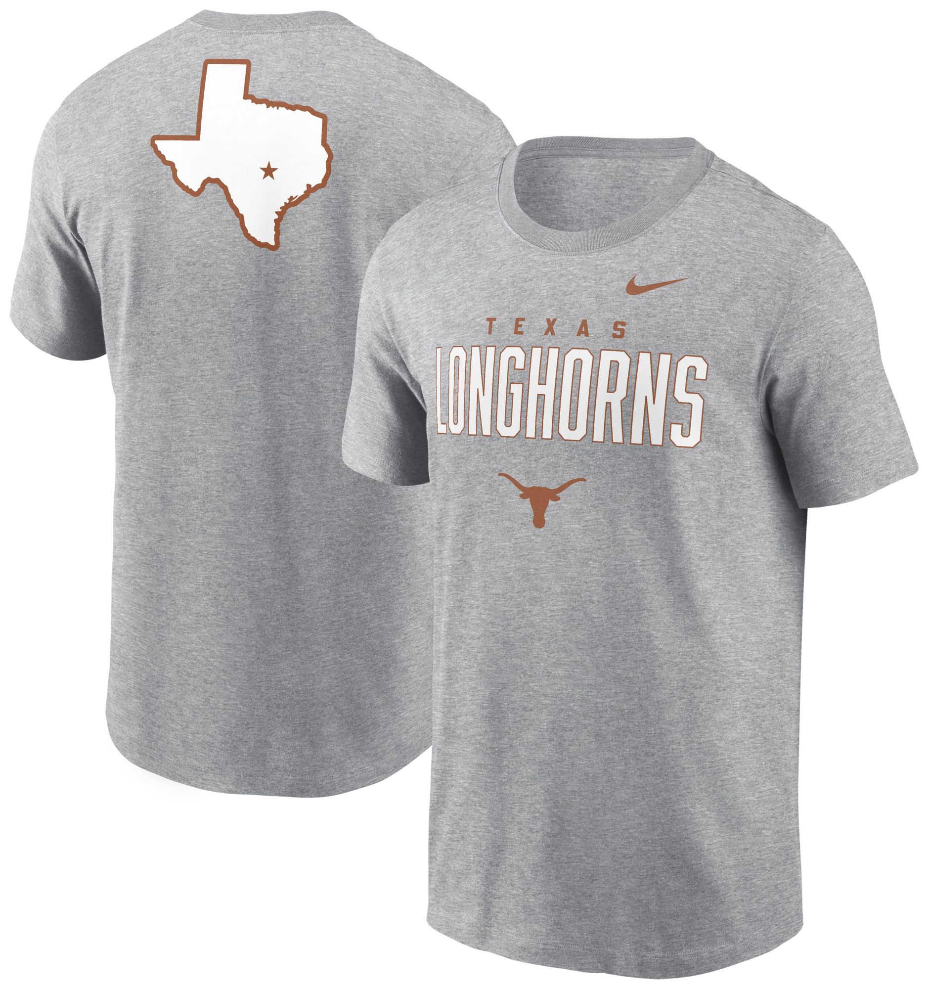 Nike Men's Texas Longhorns Dark Grey Heather Double Hit Logo T-Shirt product image