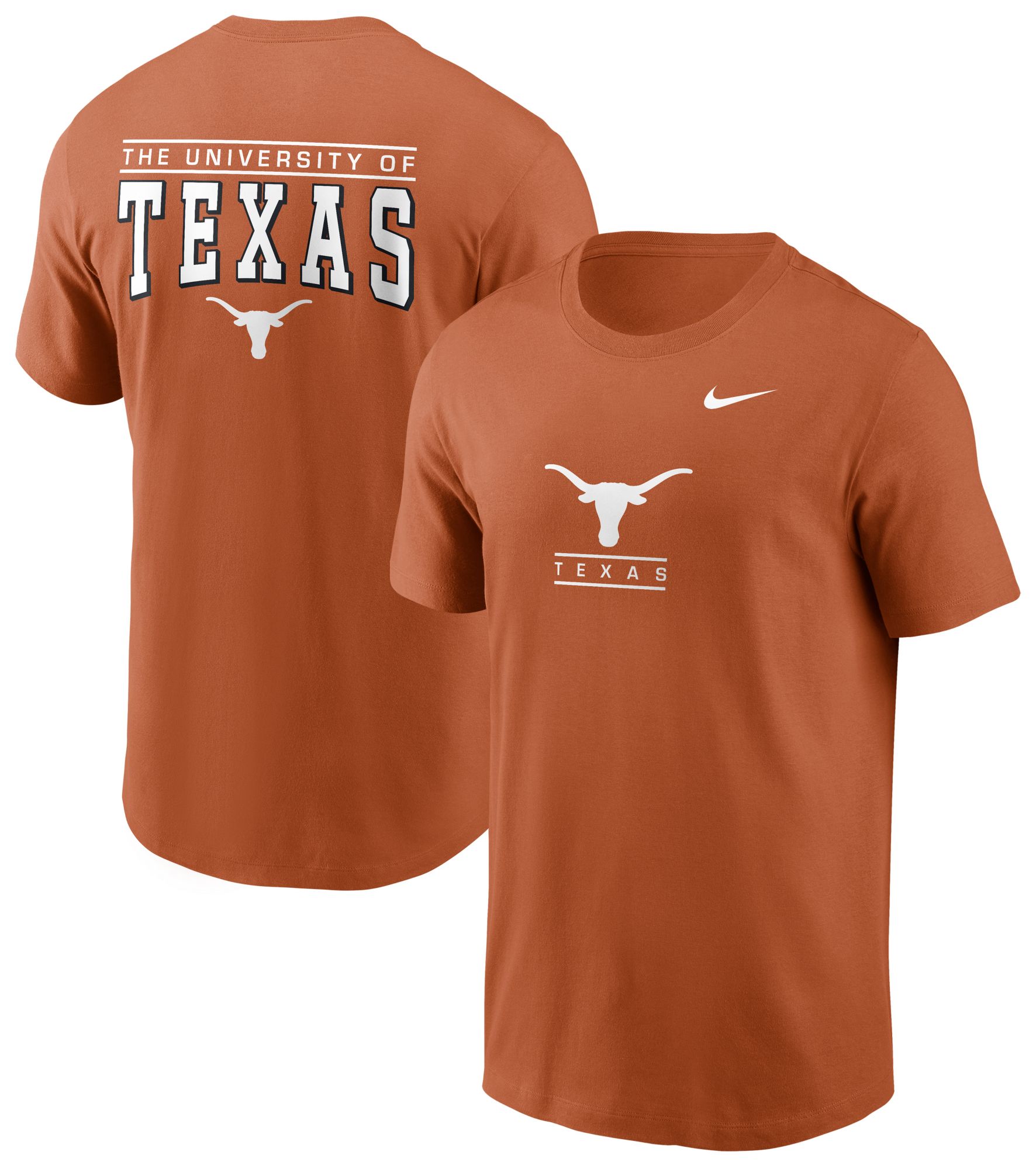 Nike Men's Texas Longhorns Burnt Orange Core Cotton Double Hit Logo T-Shirt product image