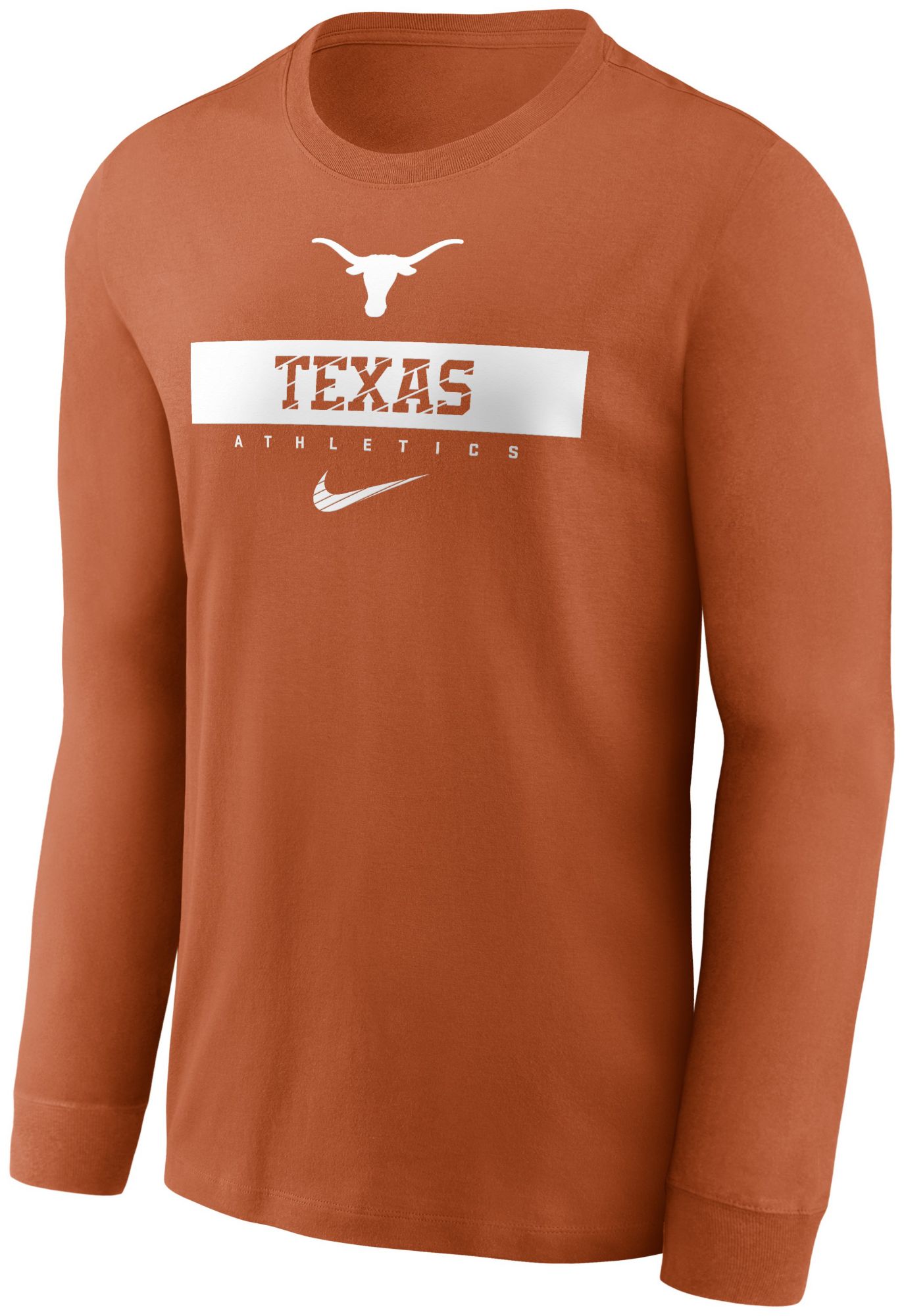 Nike Men's Texas Longhorns Burnt Orange Dri-FIT Athletic Logo Long