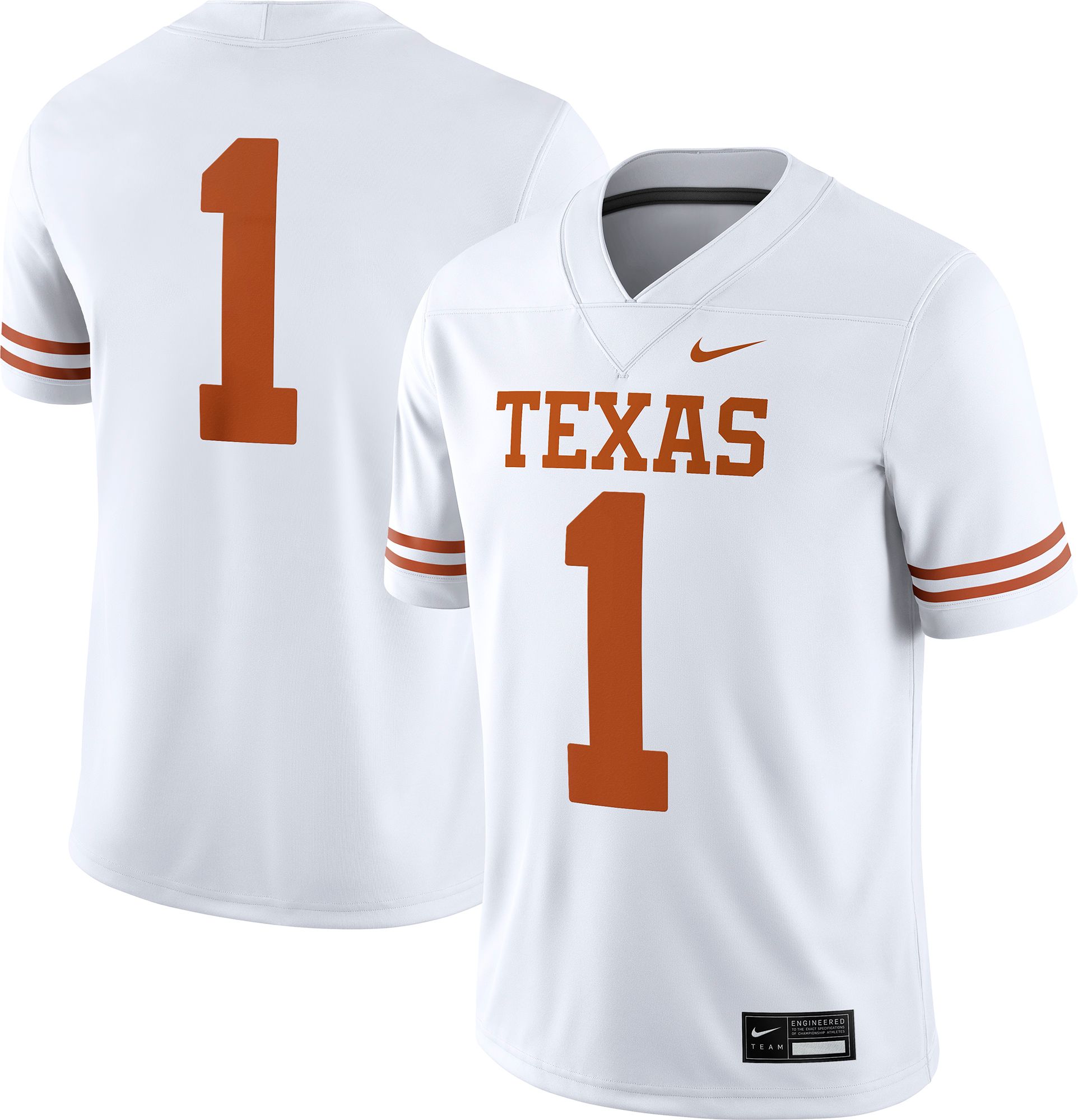 Nike Men's Texas Longhorns #1 White Dri-FIT Replica Football Game Jersey product image