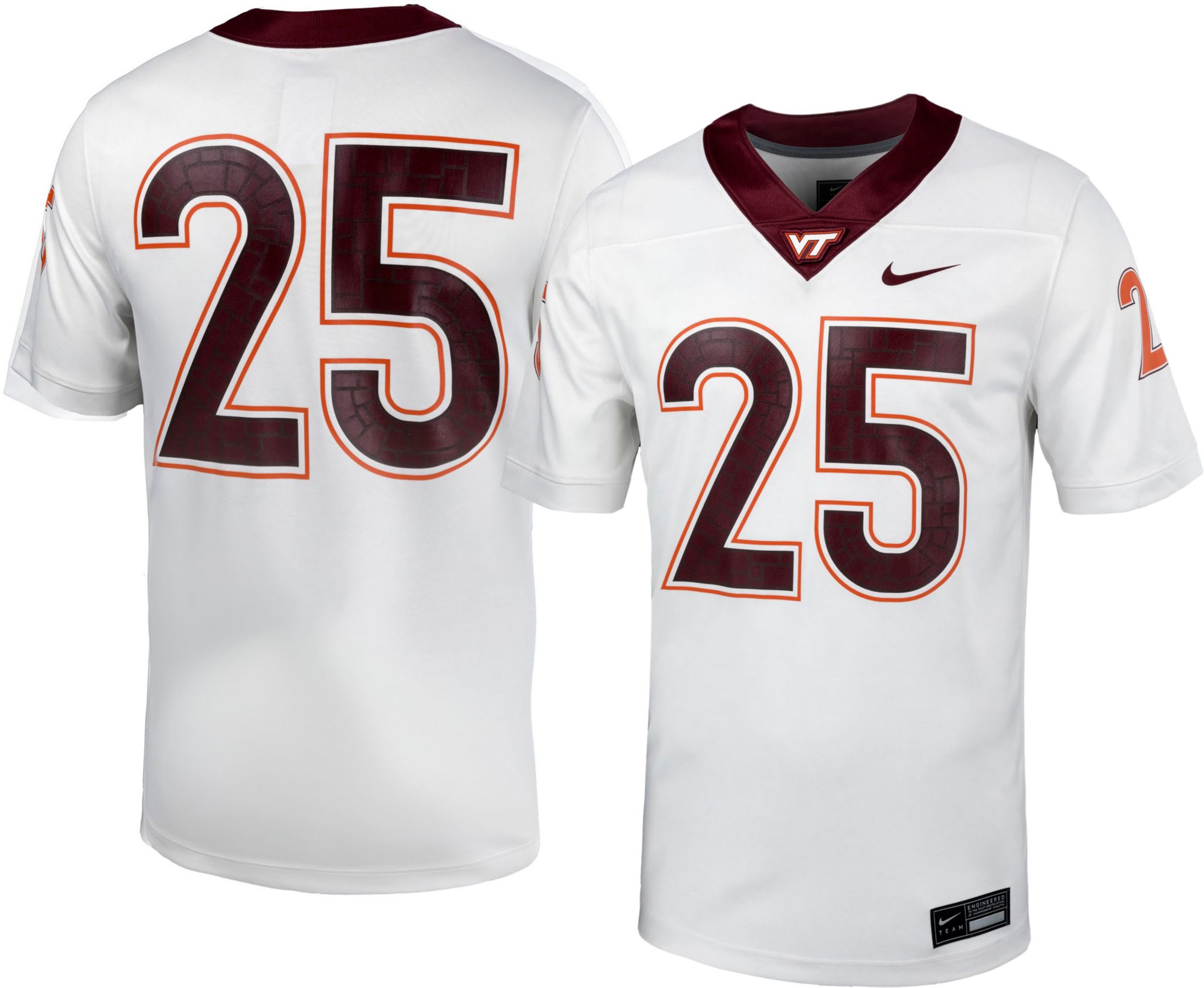 Nike Men's Virginia Tech Hokies #1 White Replica Football Jersey product image