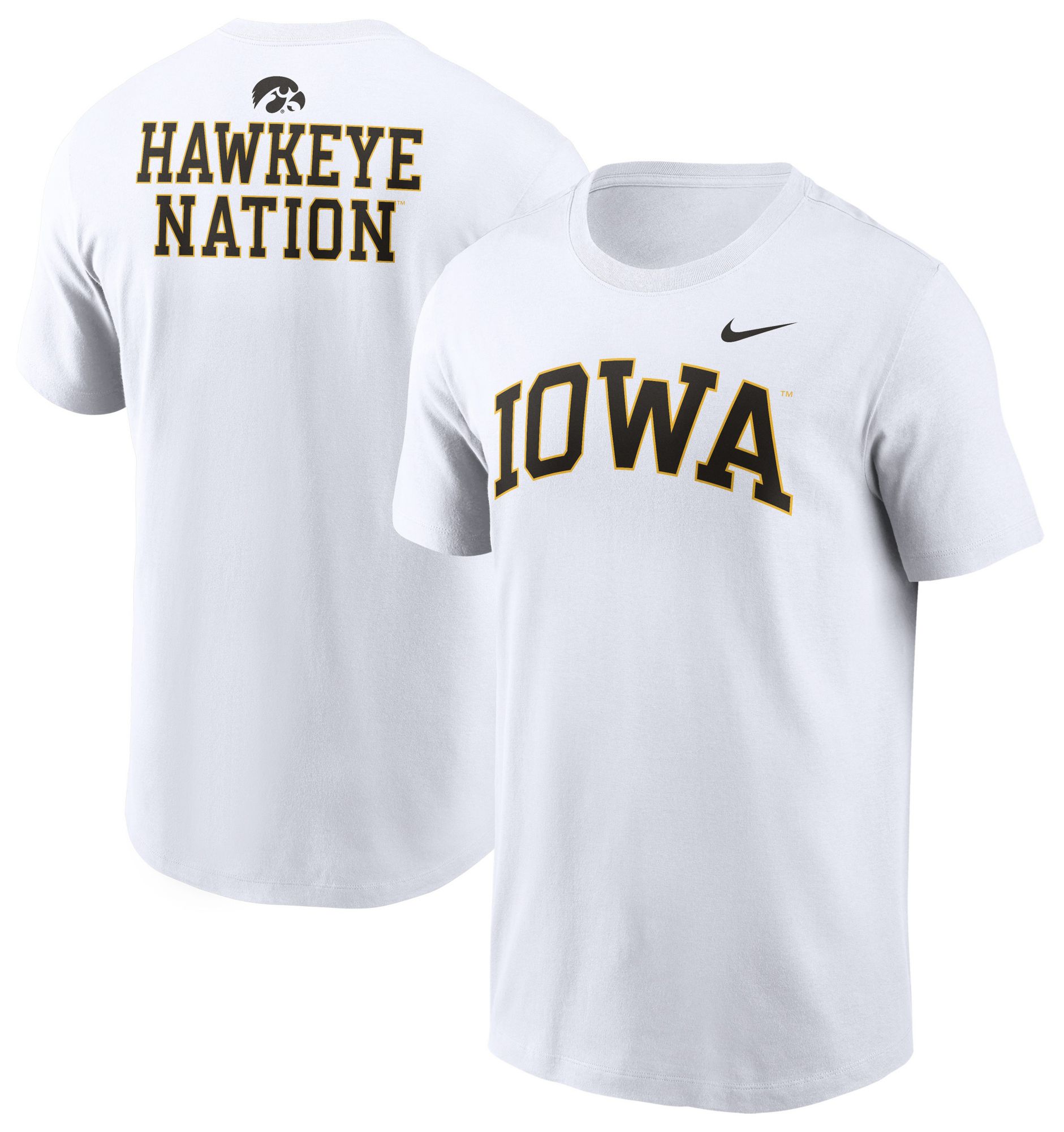 Nike Men's Iowa Hawkeyes White Double Hit Wordmark T-Shirt product image