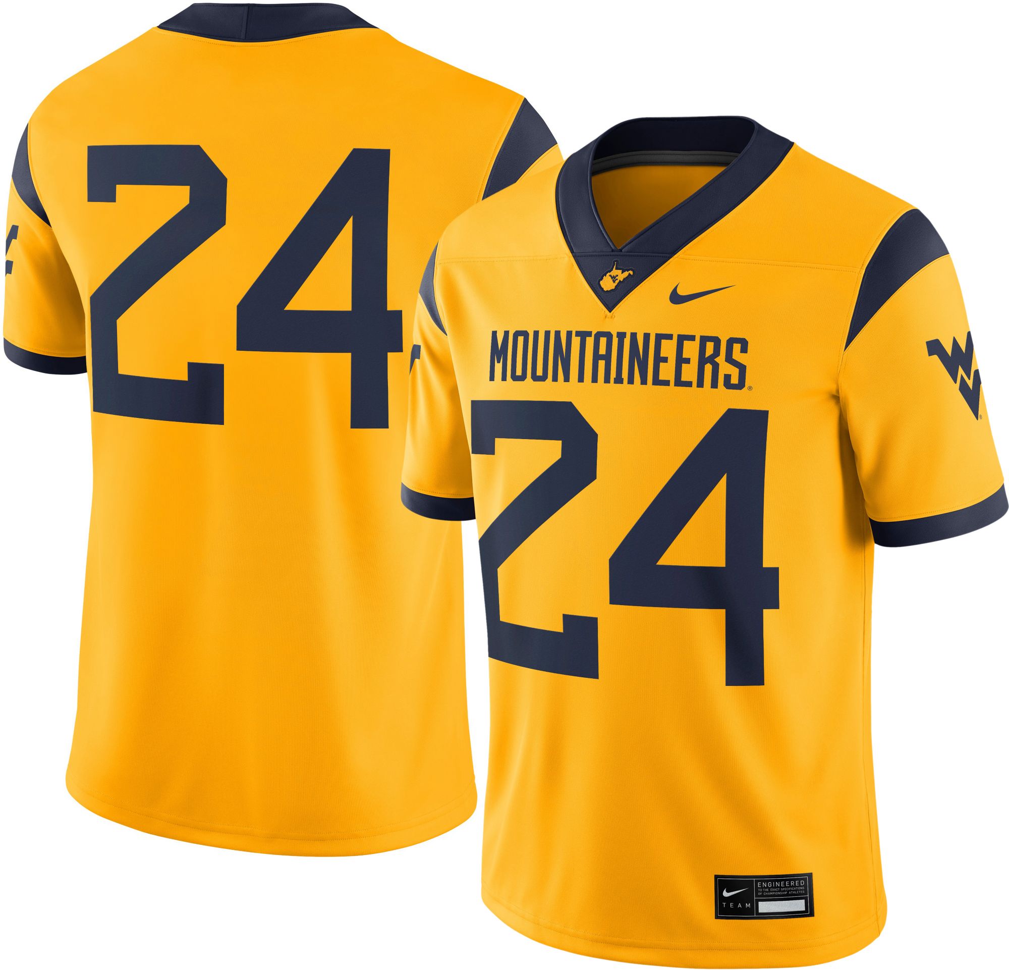 Nike Men's West Virginia Mountaineers #24 Gold Dri-FIT Replica Alternate Football Game Jersey product image