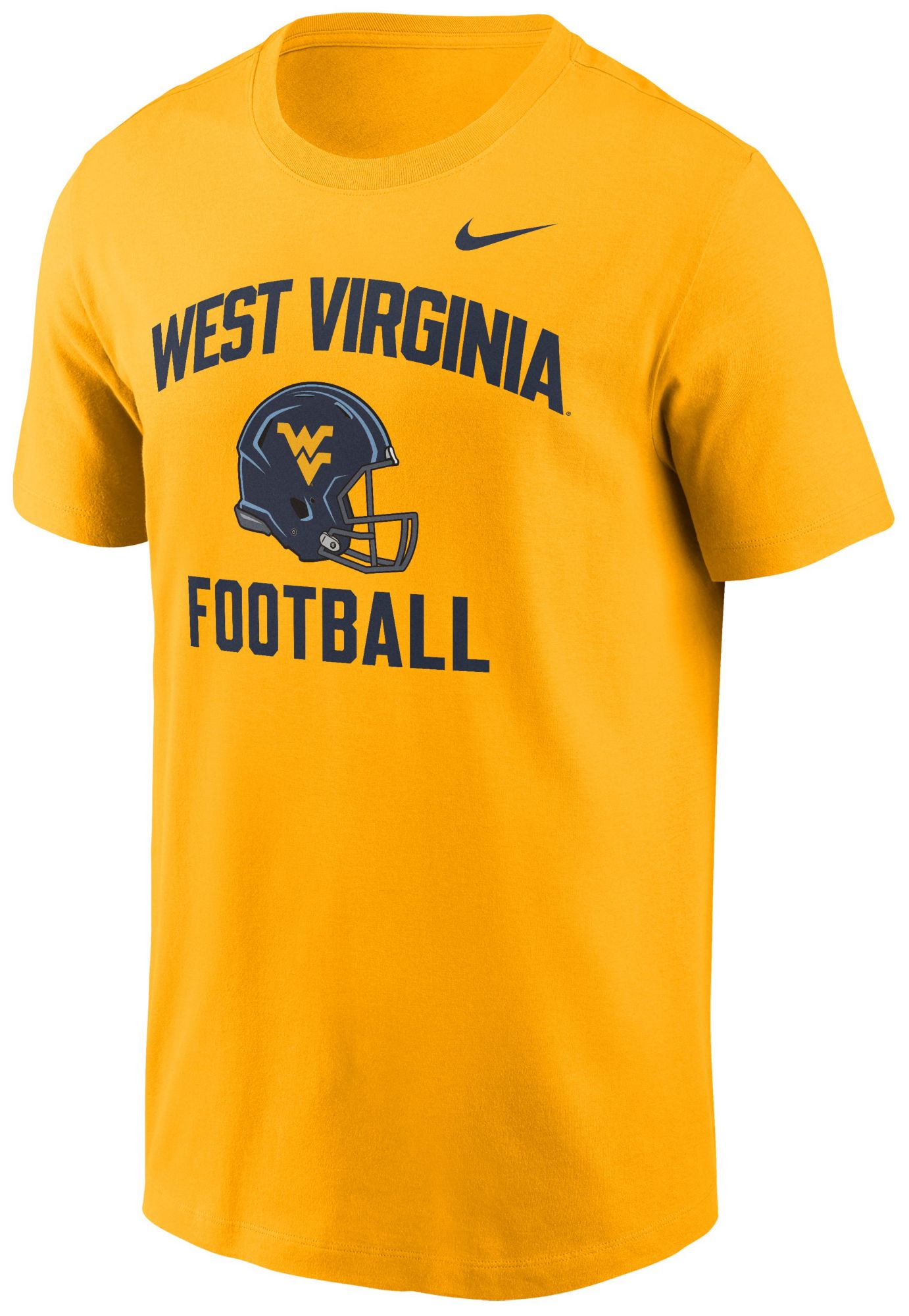 Nike Men's West Virginia Mountaineers Gold Football Helmet T-Shirt product image