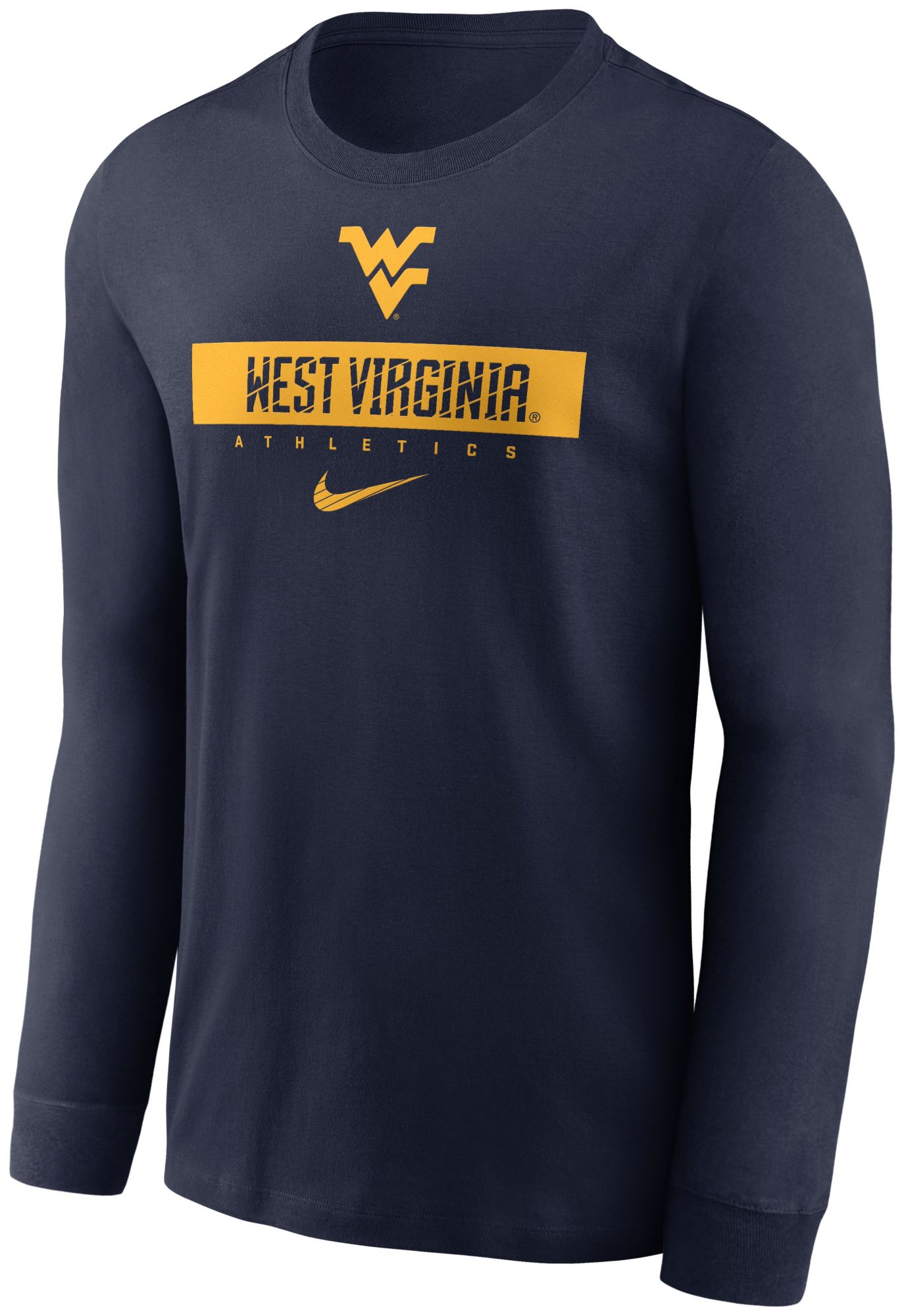Nike Men's West Virginia Mountaineers Navy Dri-FIT Athletic Logo Long Sleeve T-Shirt product image
