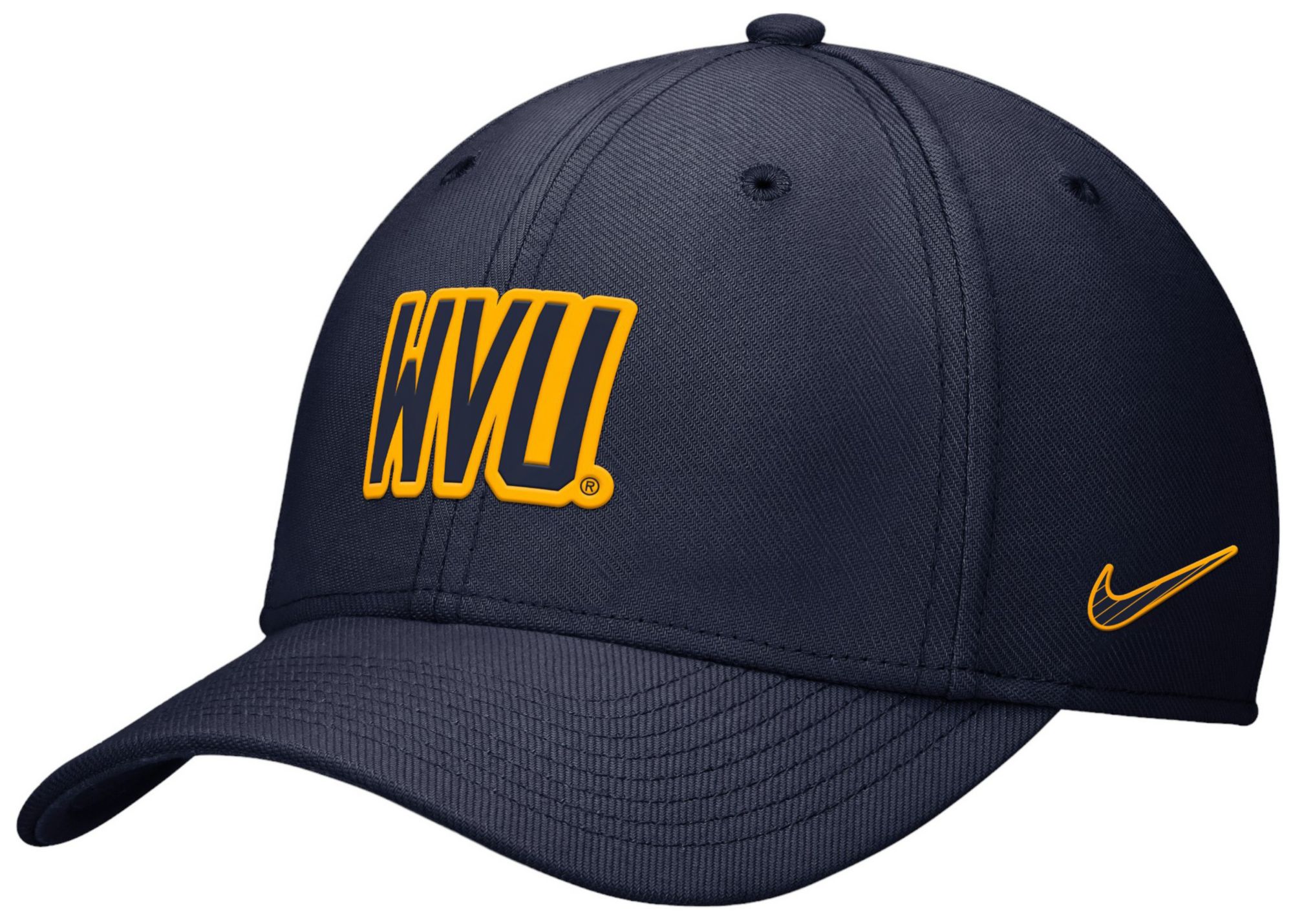 Nike Men's West Virginia Mountaineers Navy Rise Swooshflex Hat product image