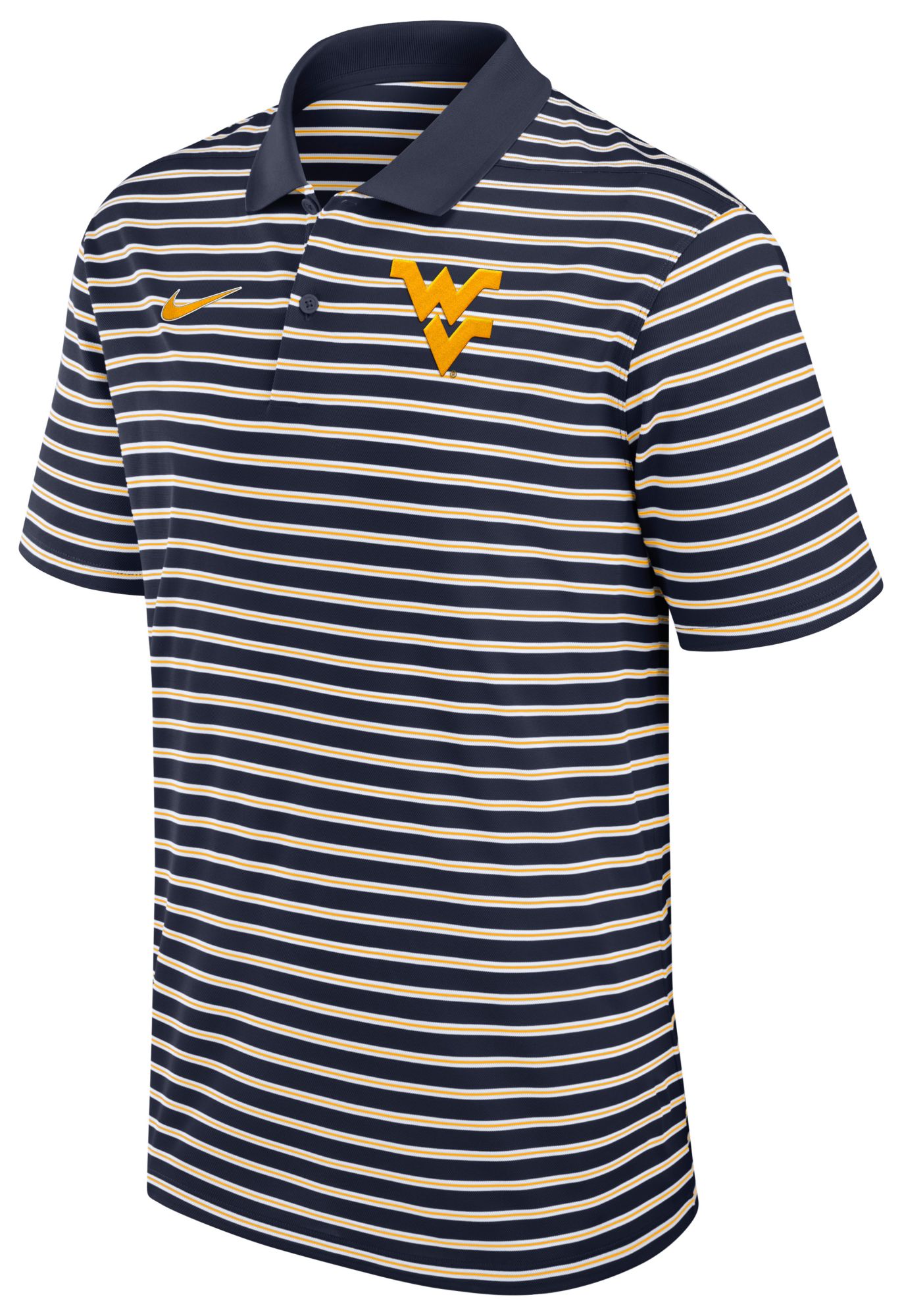 Nike Men's West Virginia Mountaineers Navy Dri-FIT Victory Striped Polo product image