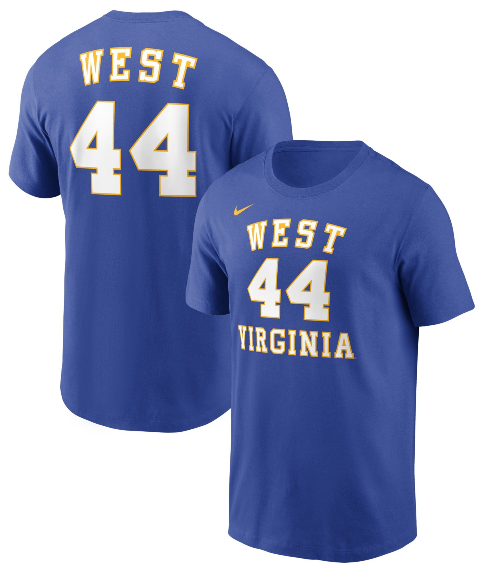 Nike Men's West Virginia Mountaineers Jerry West #44 Royal T-Shirt product image