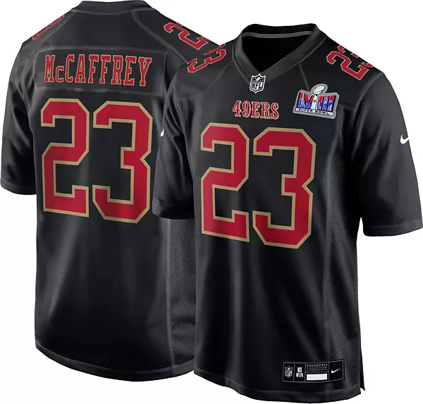 Nike Men's Super Bowl LVIII Bound Patch San Francisco 49ers Christian  McCaffrey #23 Game Jersey