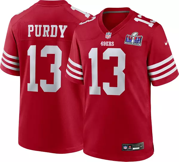 Nike Men's Super Bowl LVIII Bound Patch San Francisco 49ers Brock Purdy #13  Red Game Jersey