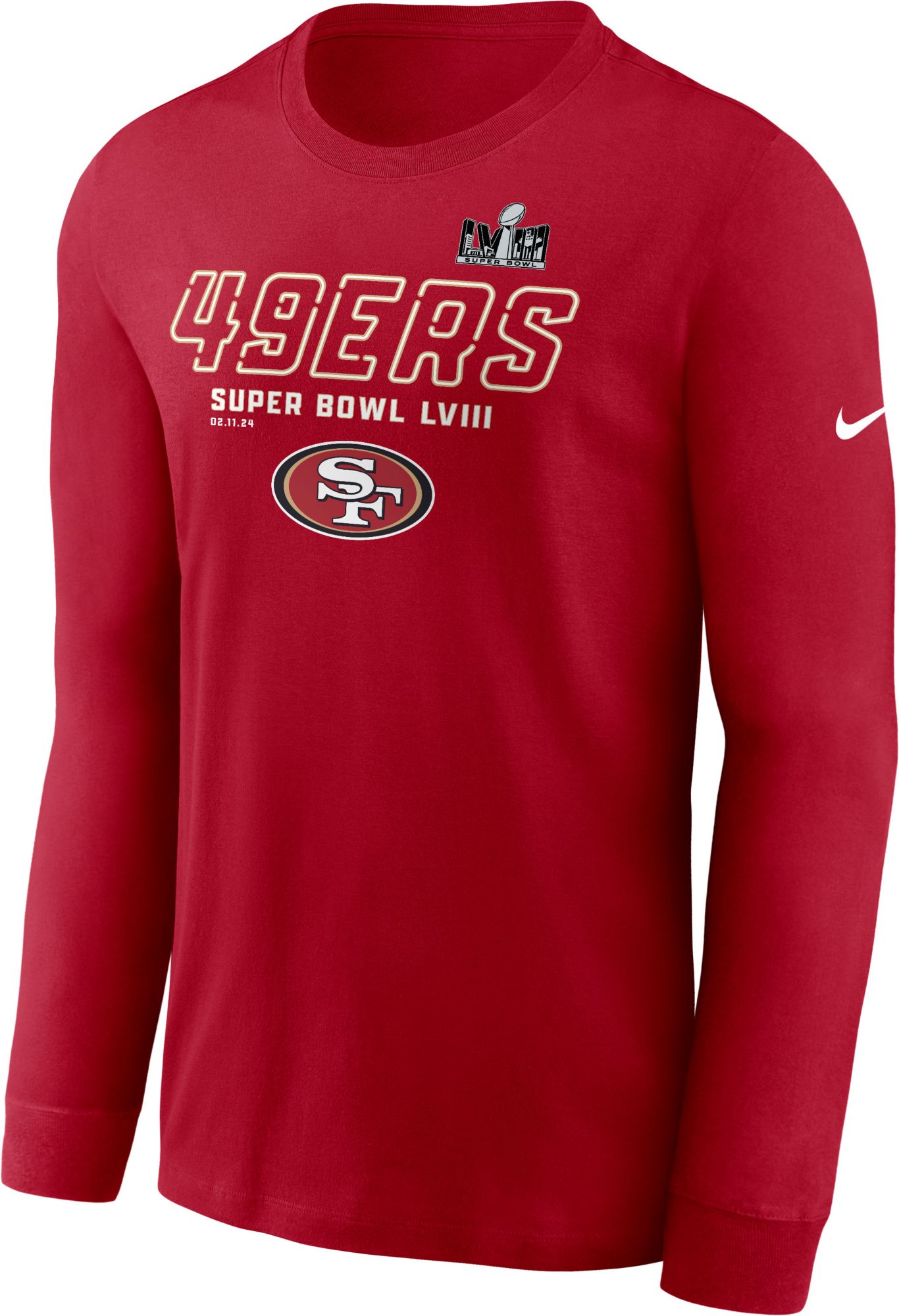 Nike Men's 2024 Super Bowl LVIII Bound San Francisco 49ers Iconic Long Sleeve T-Shirt