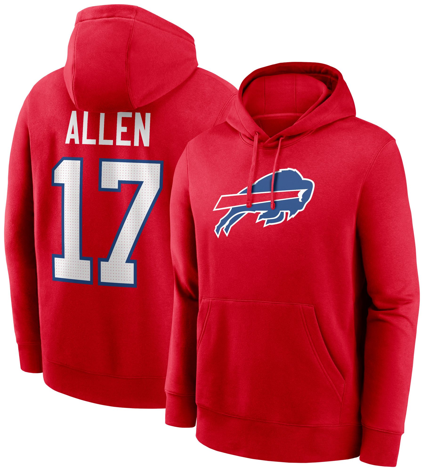 Nike Men's Buffalo Bills Josh Allen #17 Red Pullover Hoodie product image