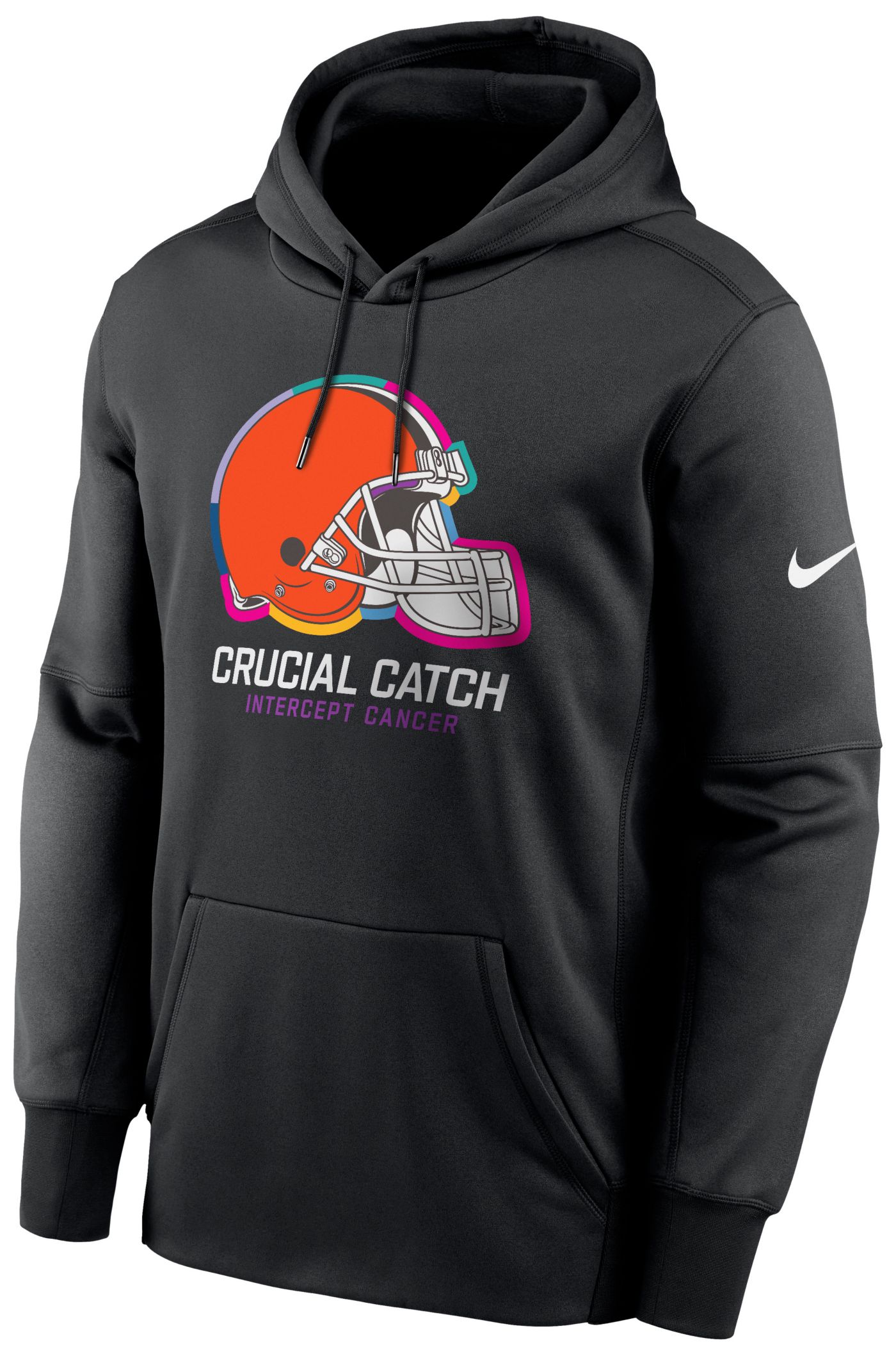 Nike Men s Cleveland Browns Crucial Catch 2024 Club Black Pullover Hoodie