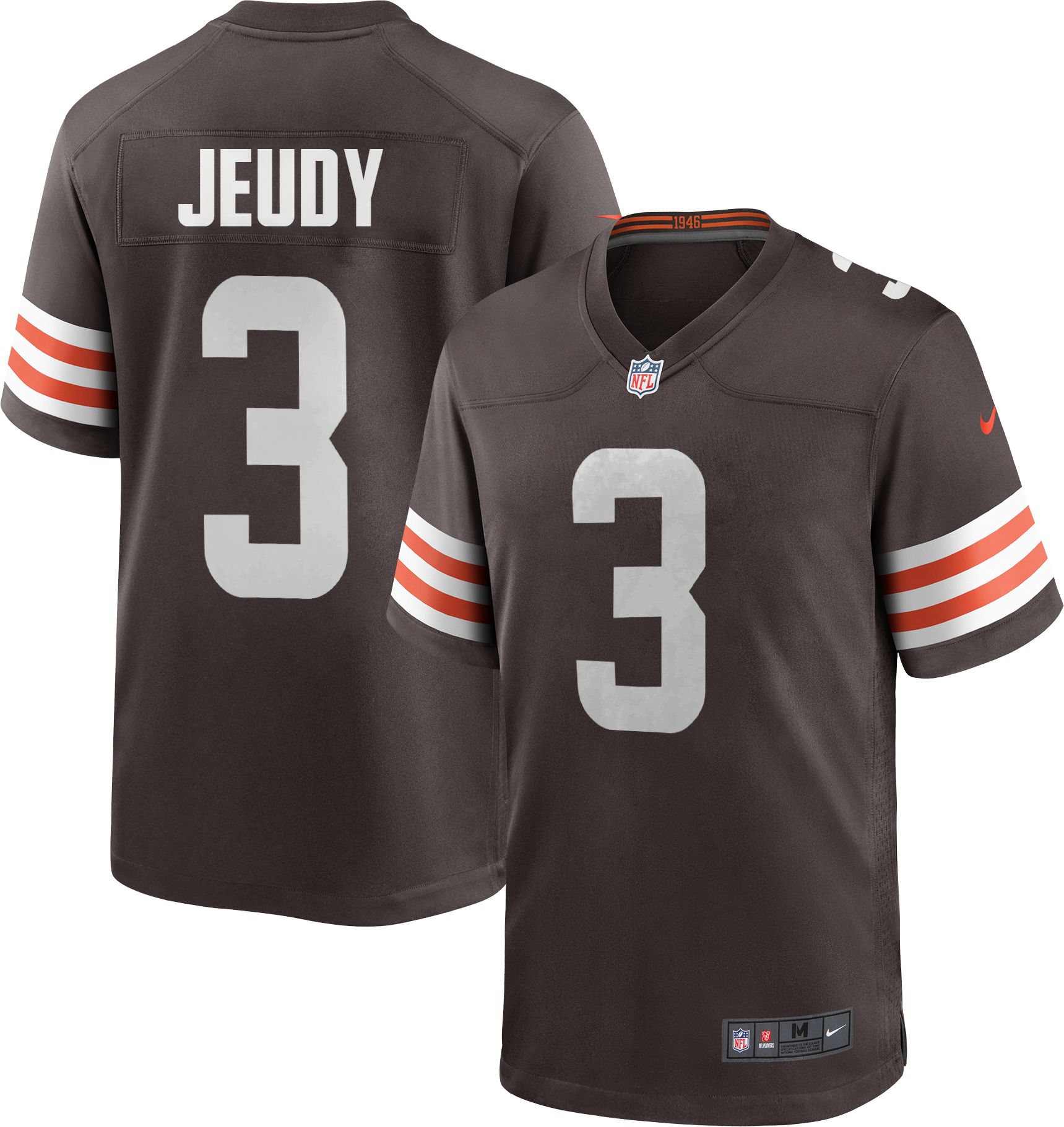 Nike Men's Cleveland Browns Jerry Jeudy Brown Game Jersey International ...