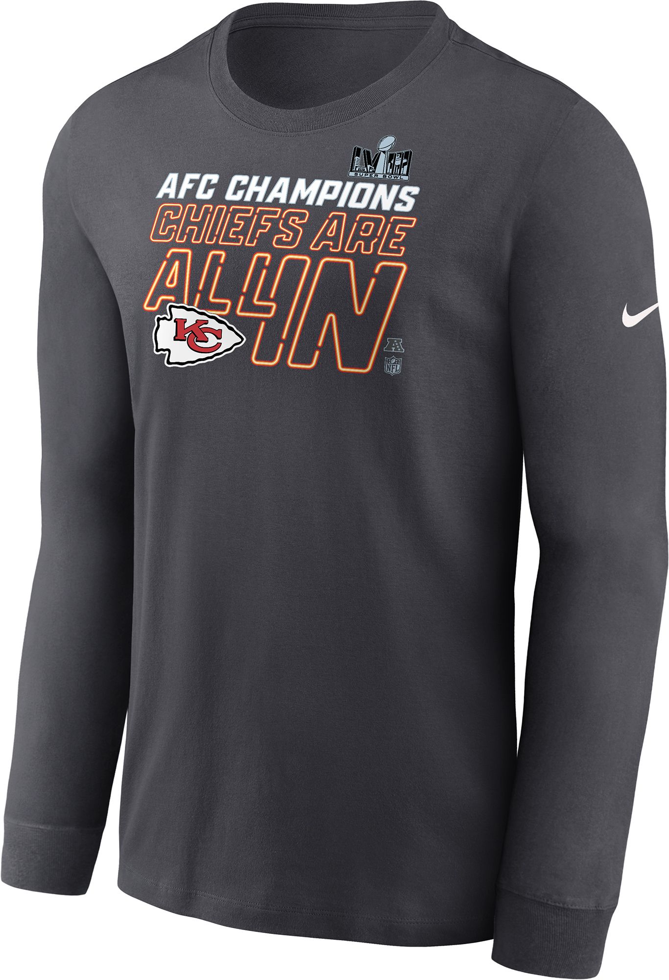 Nike Adult 2024 AFC Conference Champions Kansas City Chiefs Locker Room Long Sleeve T-Shirt