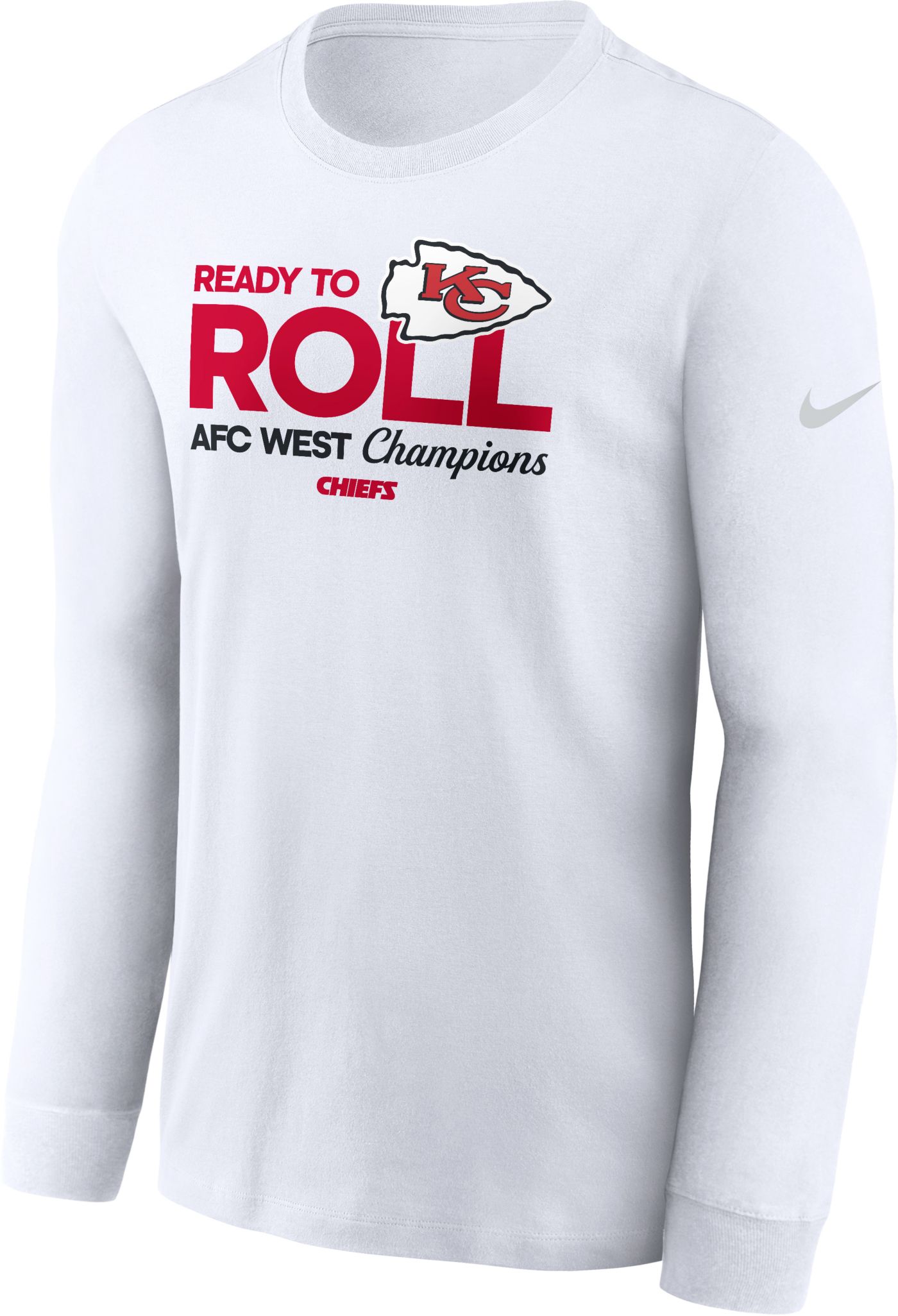 Nike Men s Kansas City Chiefs 2024 2025 AFC West Division Champions White Locker Room Long Sleeve T Shirt Dick s Sporting Goods