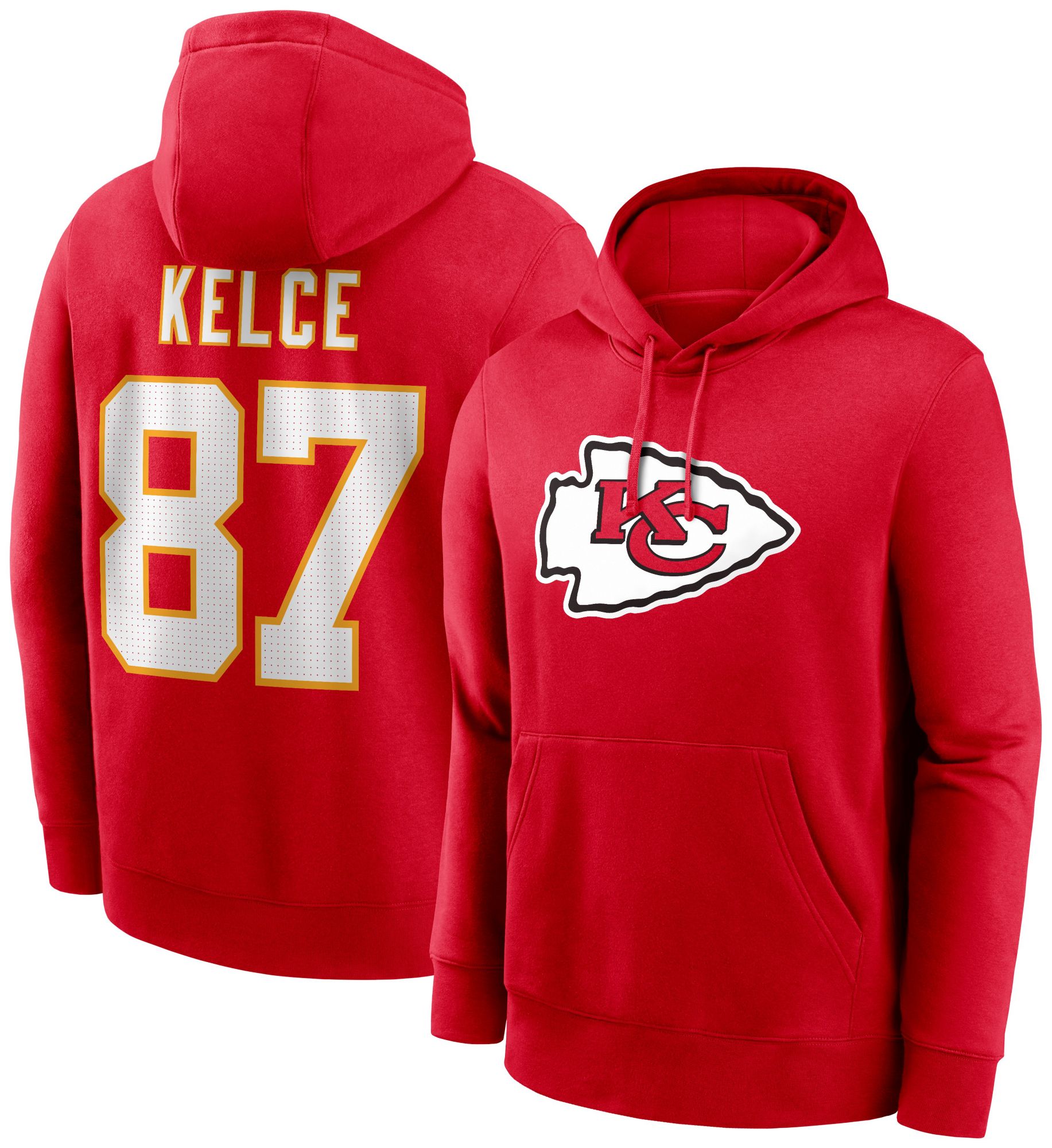 Nike Men's Kansas City Chiefs Travis Kelce #87 Red Pullover Hoodie product image