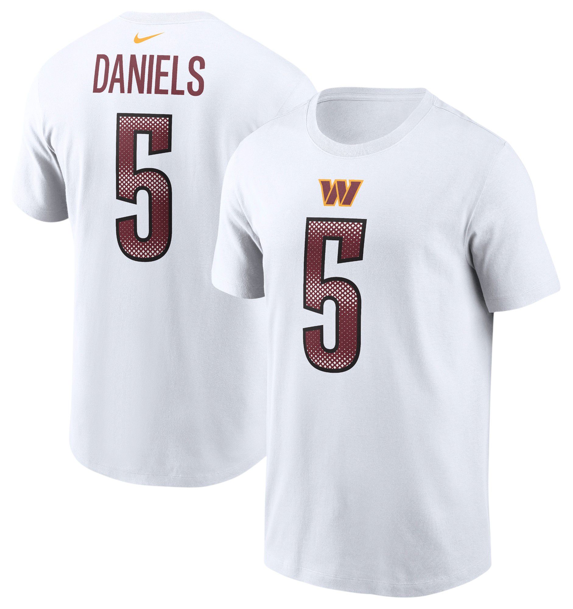 Nike Men's Washington Commanders Jayden Daniels #5 White T-Shirt product image