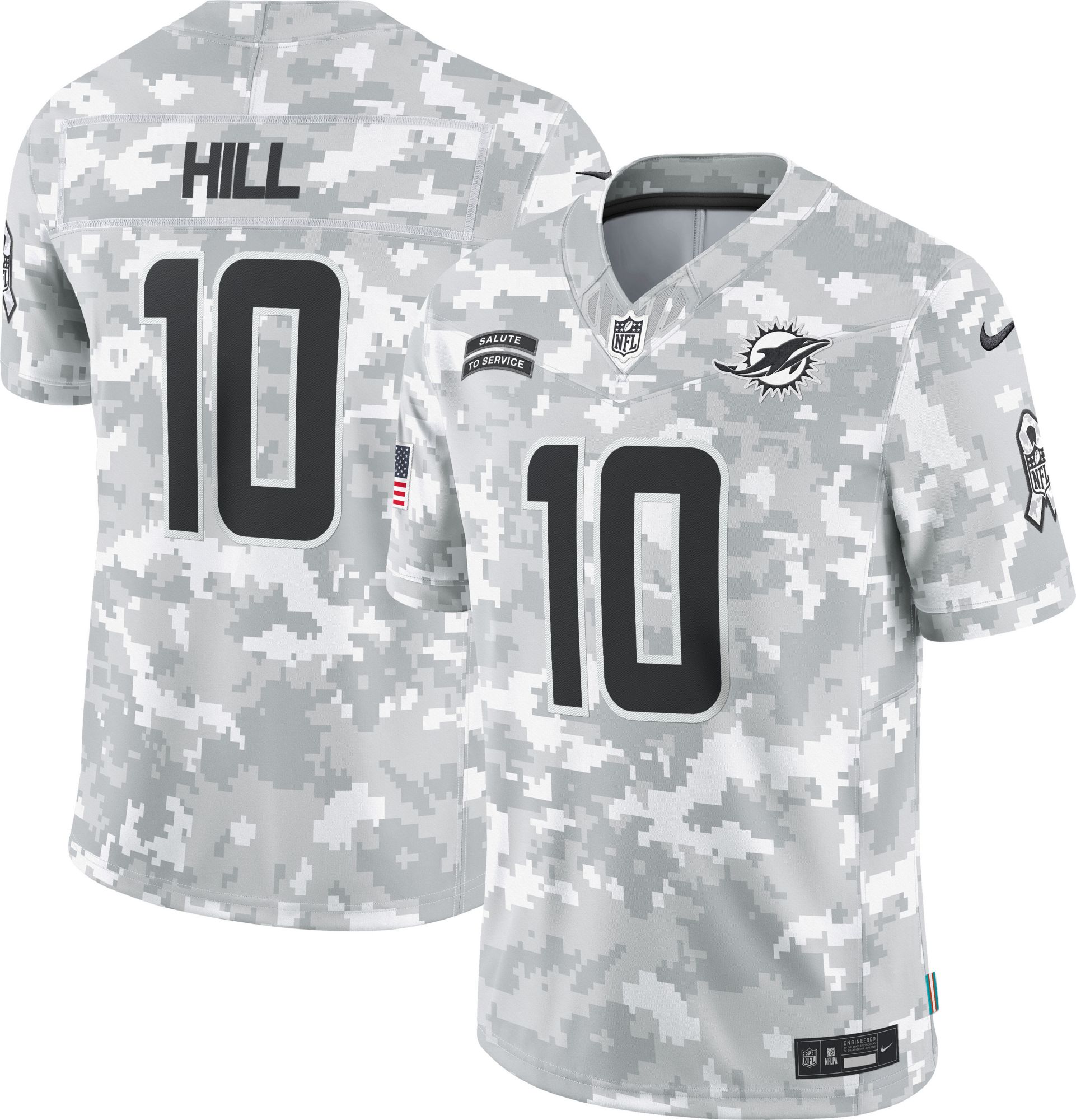 Nike Men's Miami Dolphins Tyreek Hill #10 Salute to Service 2024 Arctic Camo Limited Jersey product image