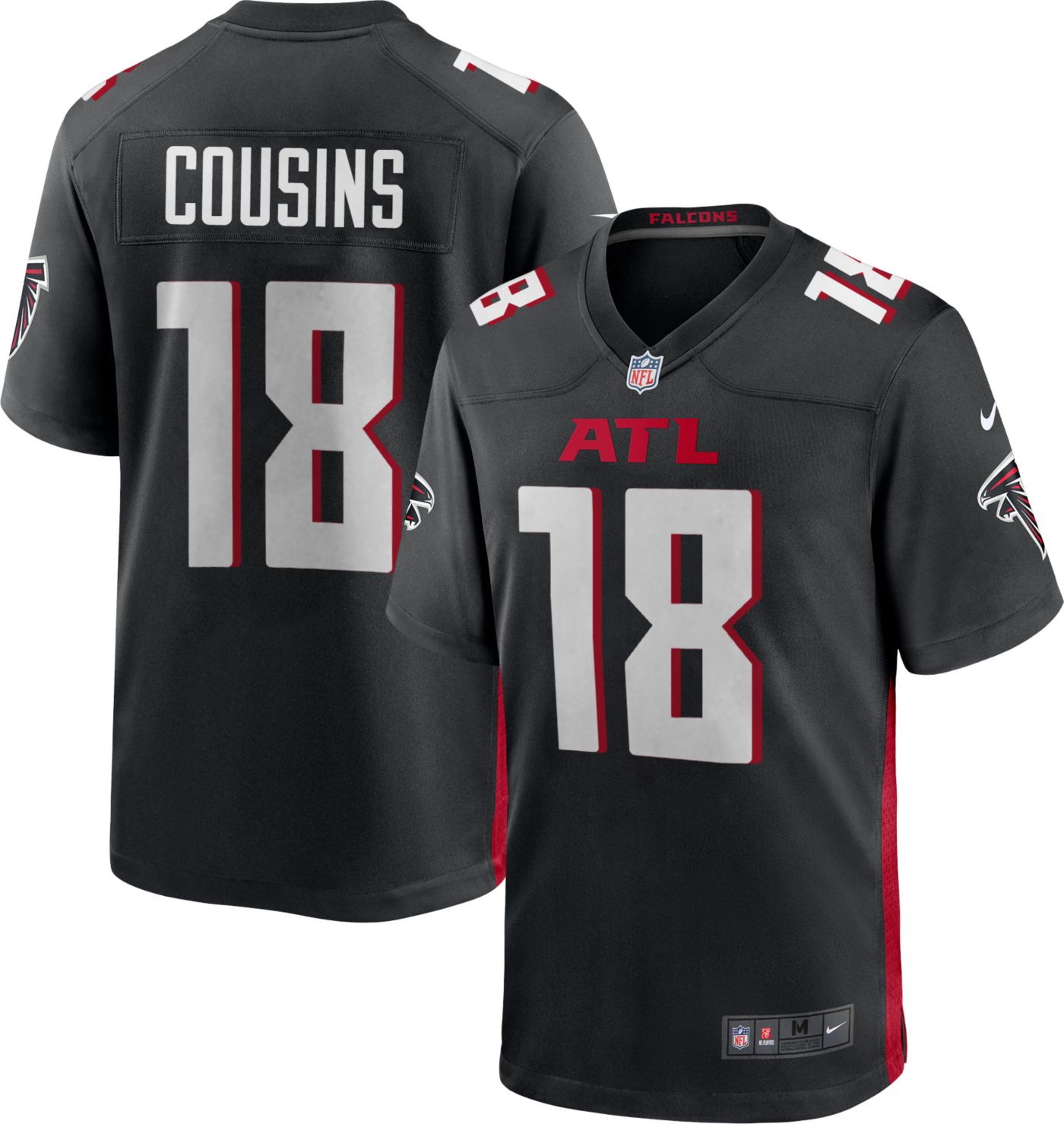 Nike Men s Atlanta Falcons Kirk Cousins Black Game Jersey Dick s Sporting Goods