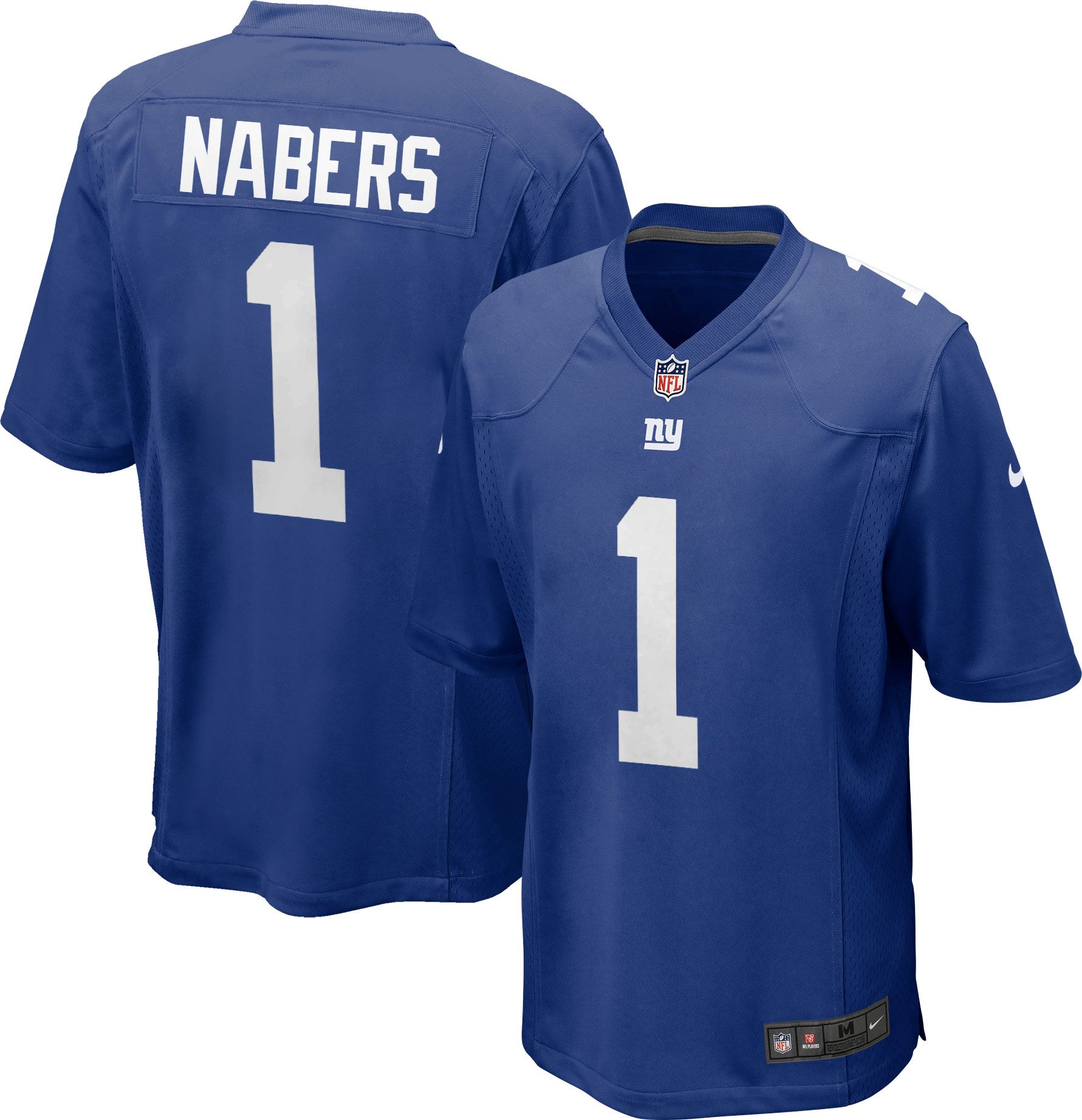 Nike Men's New York Giants Malik Nabers #1 Royal Blue Game Jersey product image