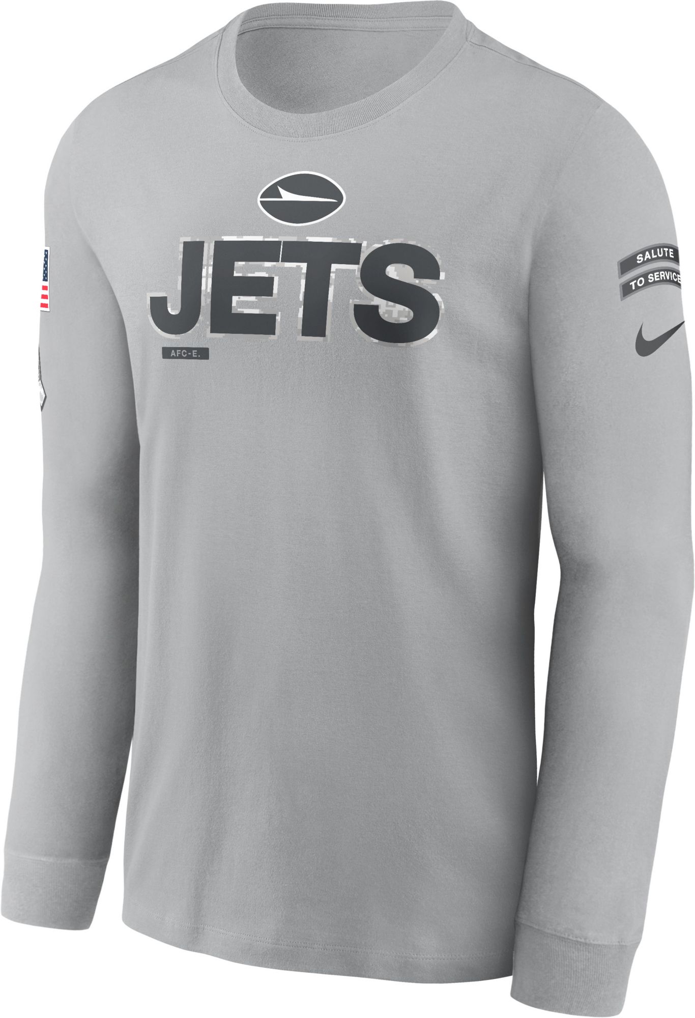 Nike Men's New York Jets Salute to Service 2024 Silver Long Sleeve T-Shirt product image