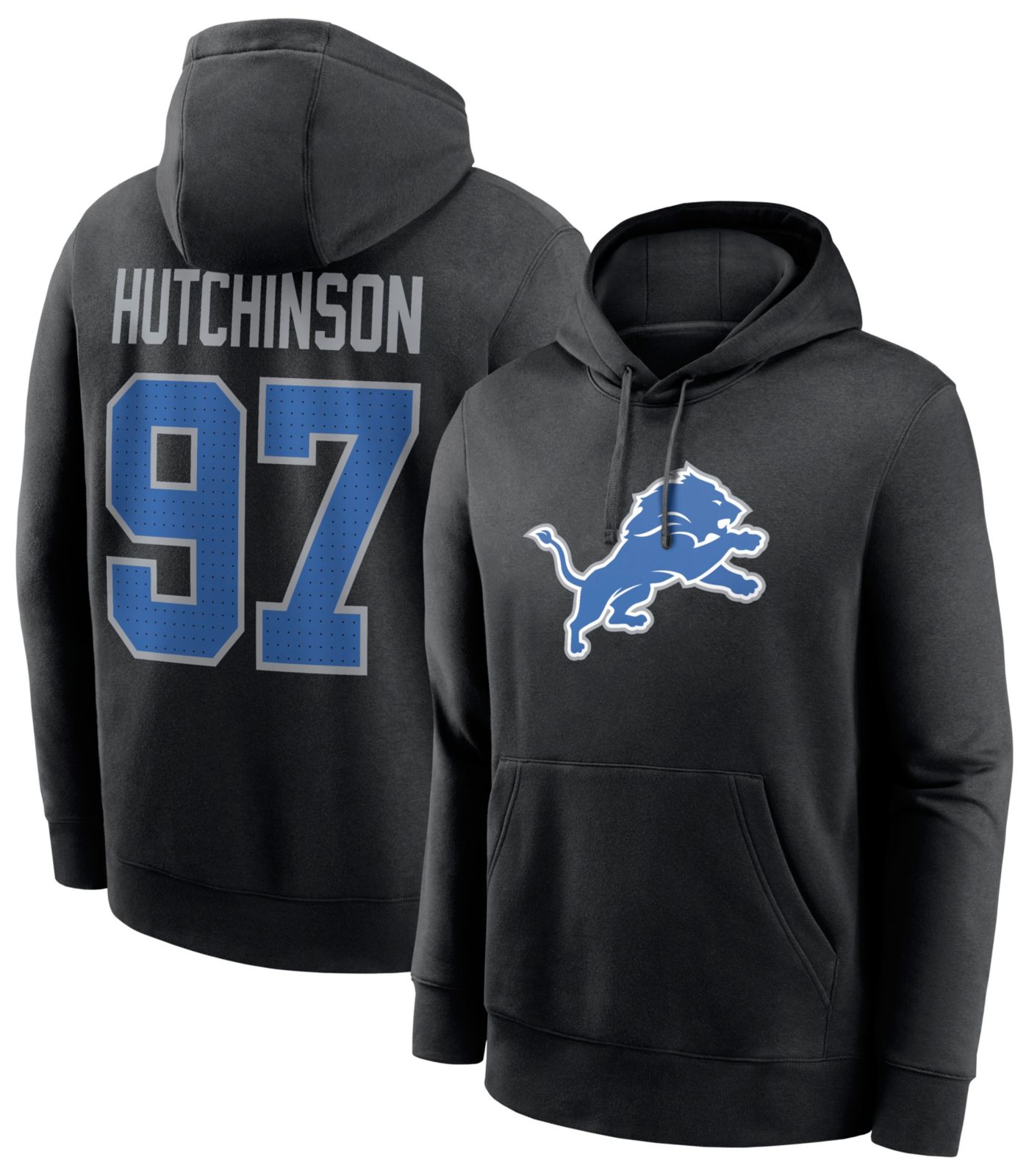 Nike Men s Detroit Lions Aidan Hutchinson 97 Black Pullover Hoodie Dick s Sporting Goods